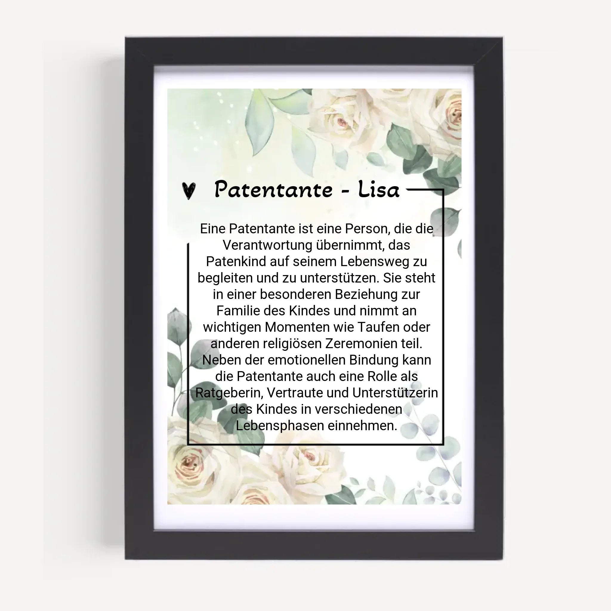 Patentante Definition Geschenk Poster personalisiert - Cantty