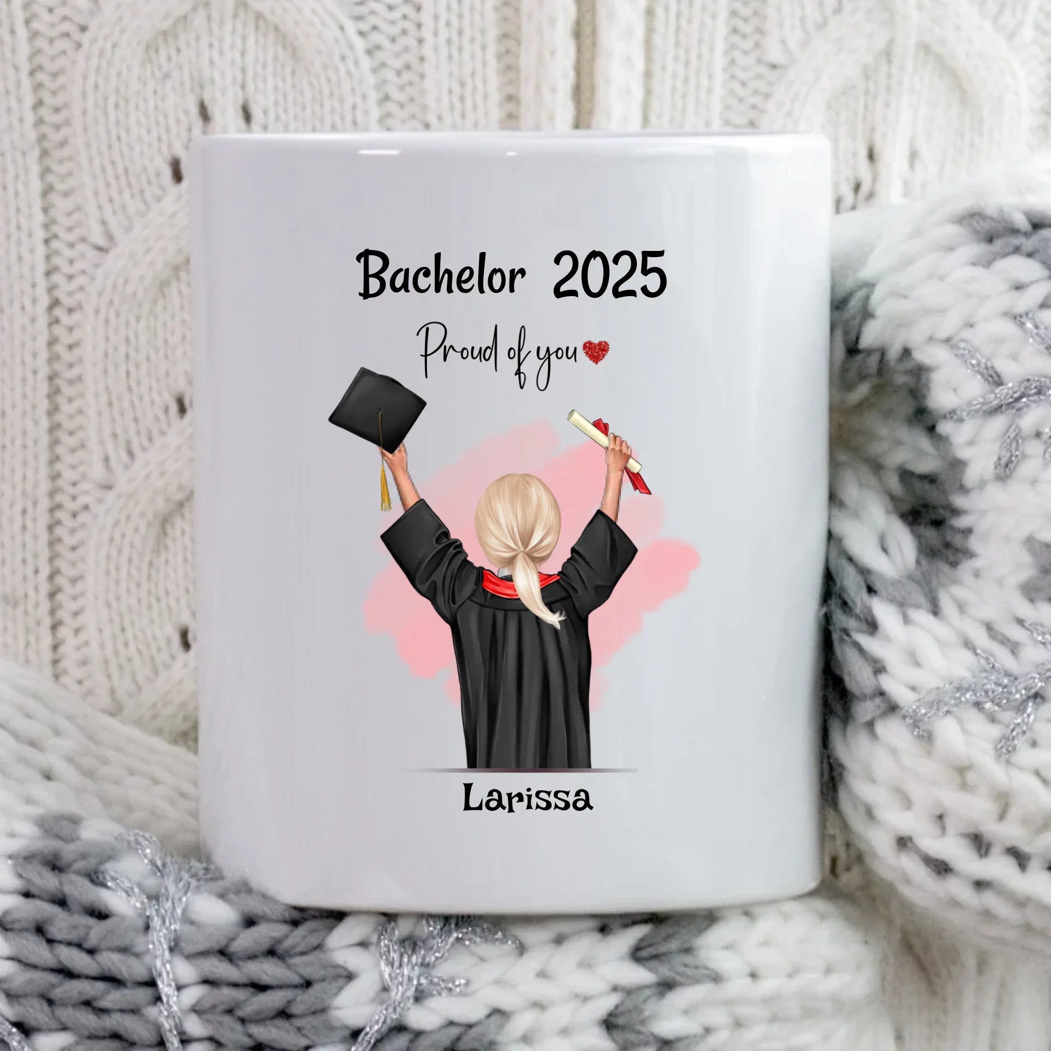 Personalisierte Bachelor Tasse fĂŒr MĂ€dchen & Tochter - Cantty