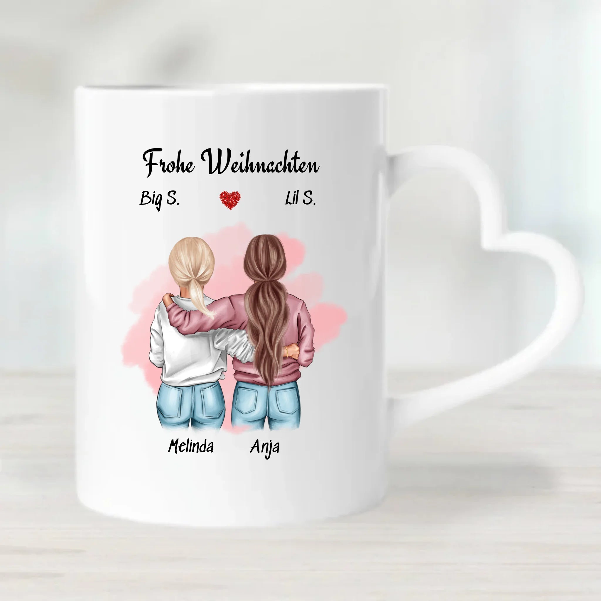 Personalisierte große und kleine Schwester Tasse Weihnachten - Cantty