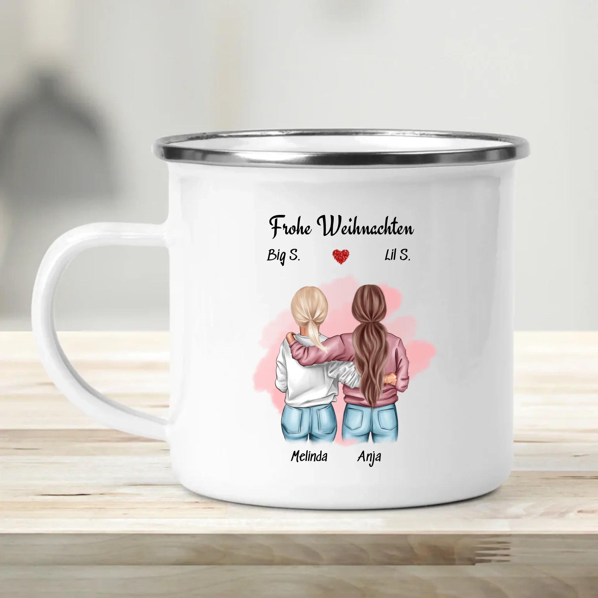 Personalisierte große und kleine Schwester Tasse Weihnachten - Cantty
