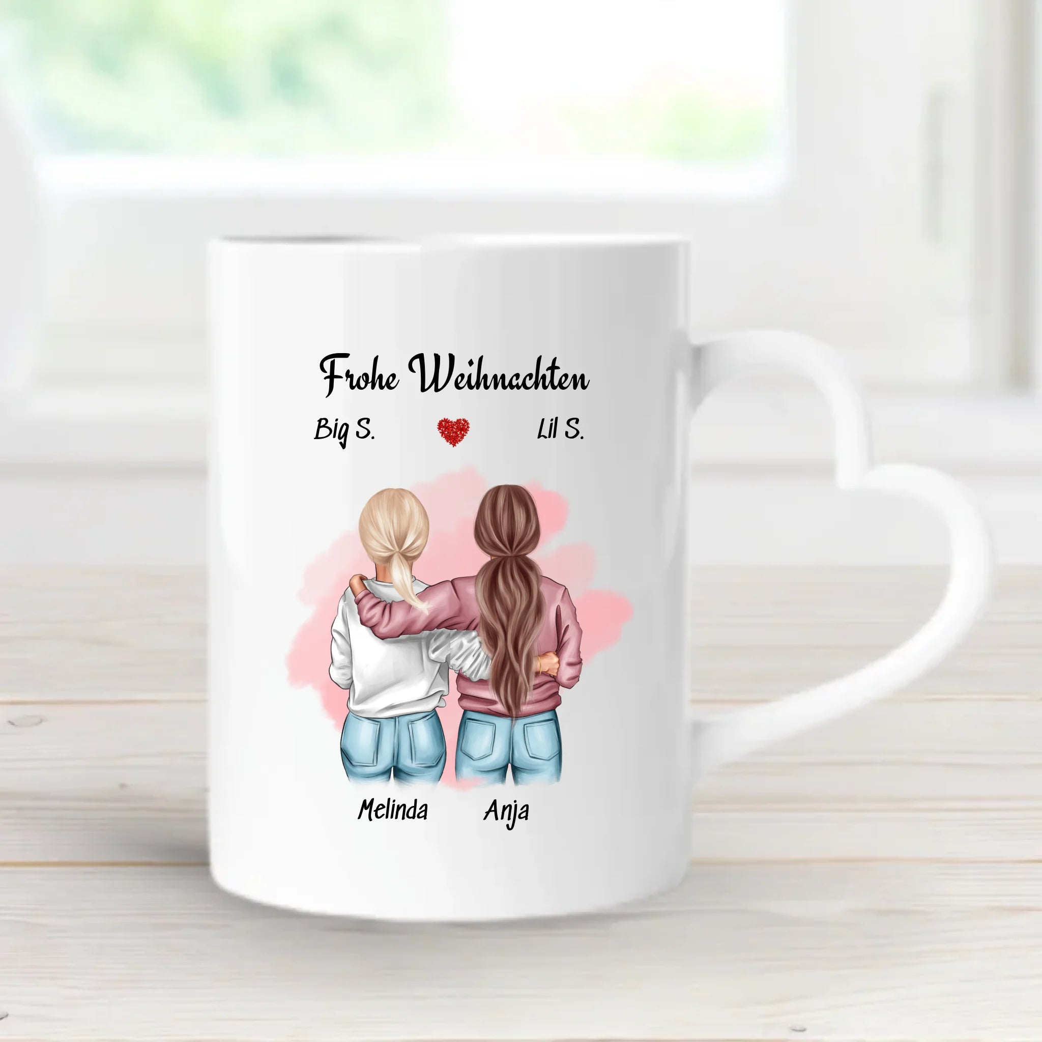 Personalisierte große und kleine Schwester Tasse Weihnachten - Cantty
