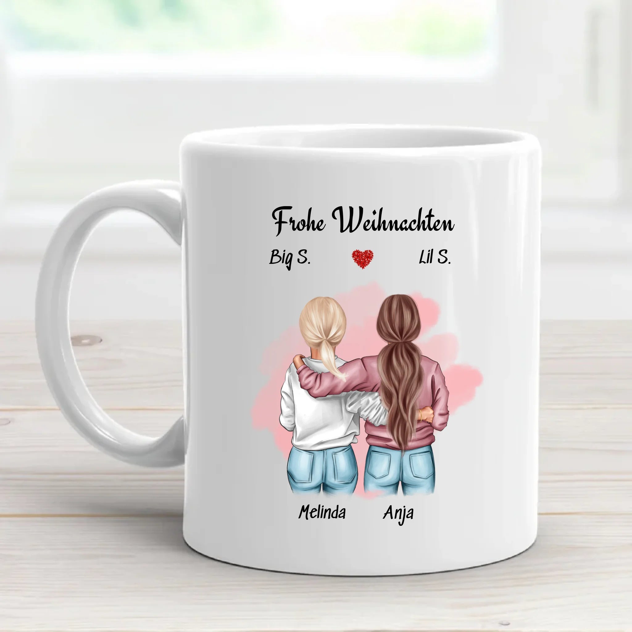 Personalisierte große und kleine Schwester Tasse Weihnachten - Cantty
