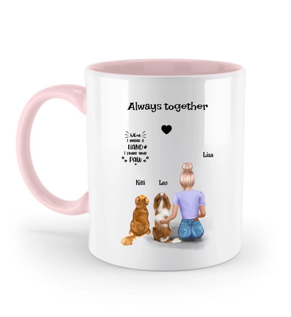 Personalisierte Tasse Frau mit 2 Hunden - Cantty