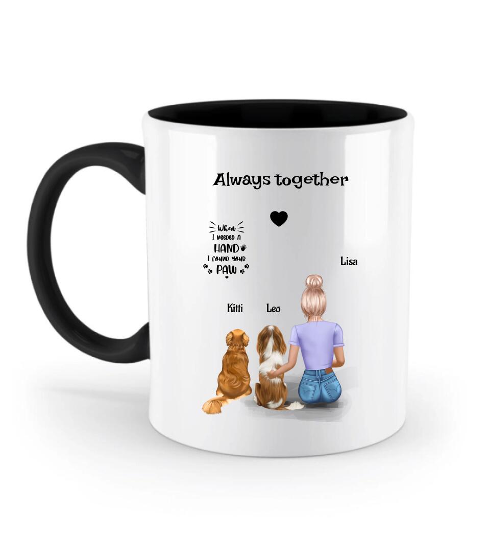 Personalisierte Tasse Frau mit 2 Hunden - Cantty