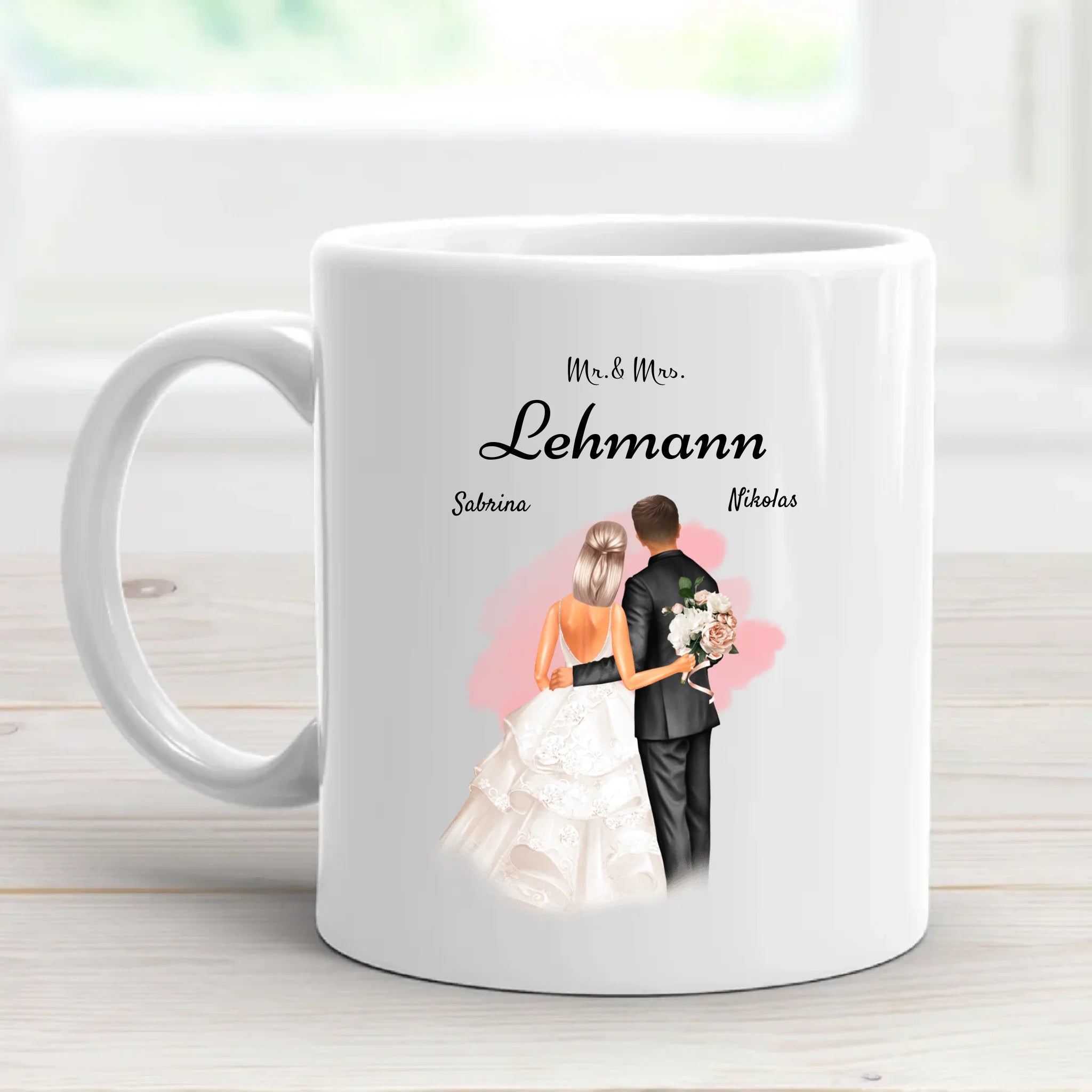 Personalisierte Tasse Mr Mrs Geschenk für Brautpaar - Cantty