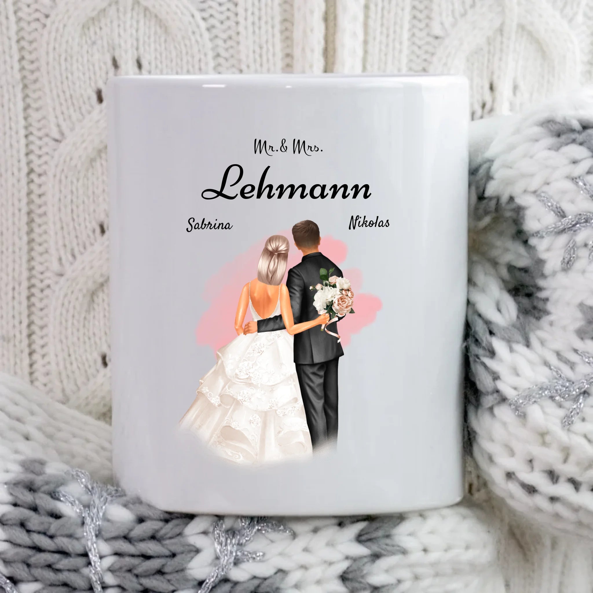 Personalisierte Tasse Mr Mrs Geschenk für Brautpaar - Cantty