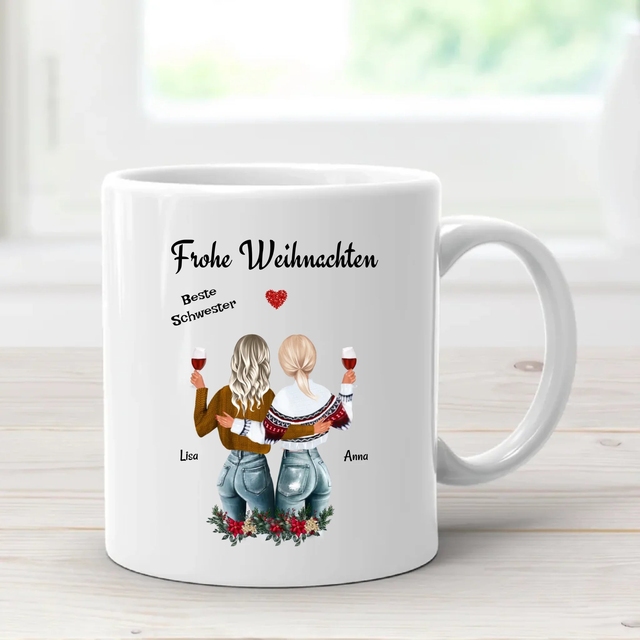 Personalisierte Tasse Schwesterherz Weihnachtsgeschenk - Cantty