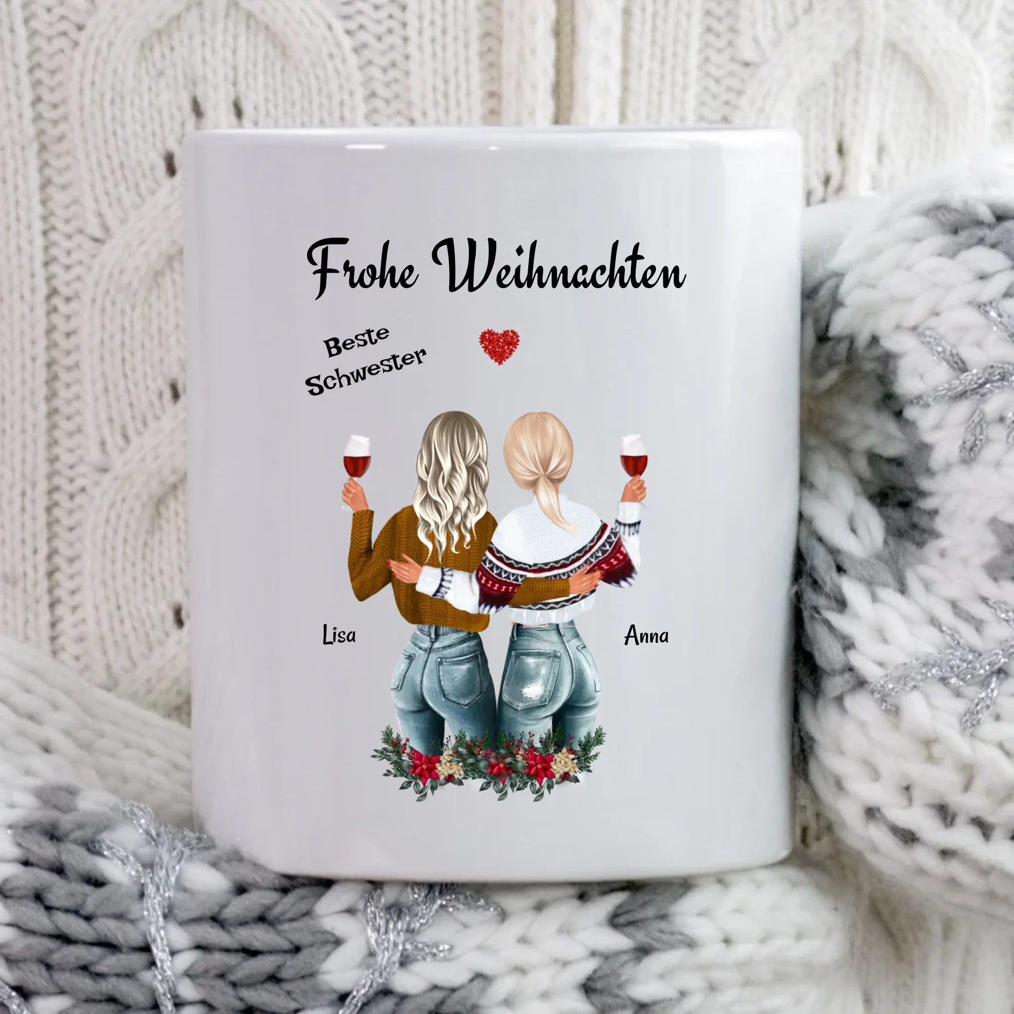 Personalisierte Tasse Schwesterherz Weihnachtsgeschenk - Cantty