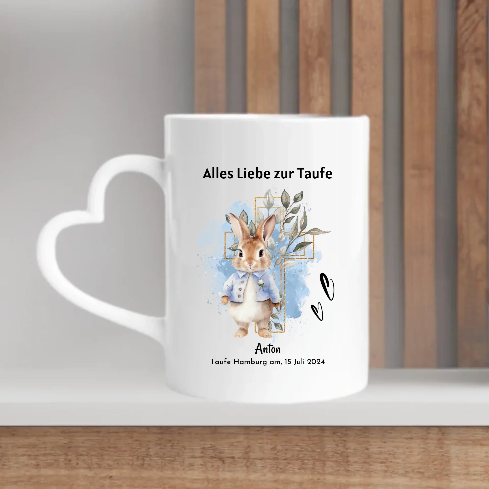 Personalisierte Tasse zur Taufe für Jungen - Cantty