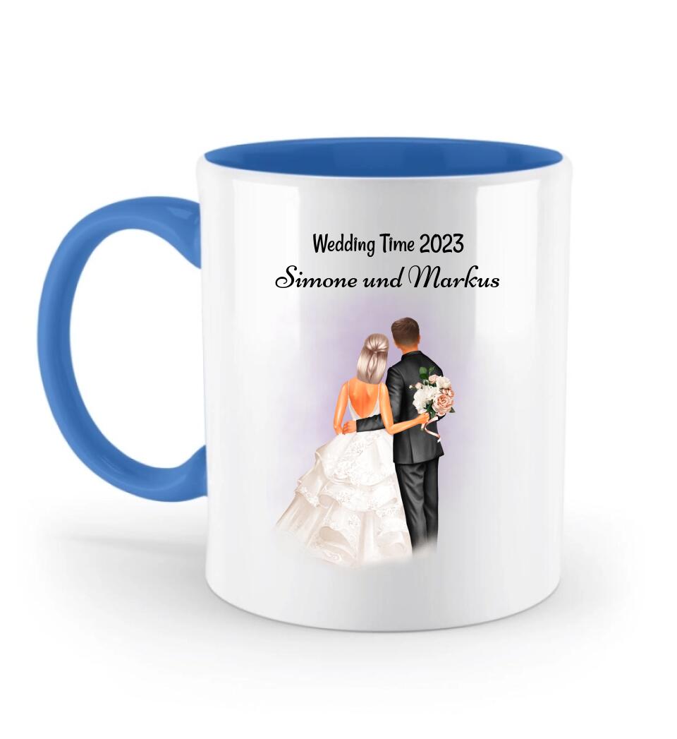 Personalisierte Tasse zweifarbig Brautpaar Geschenk - Cantty