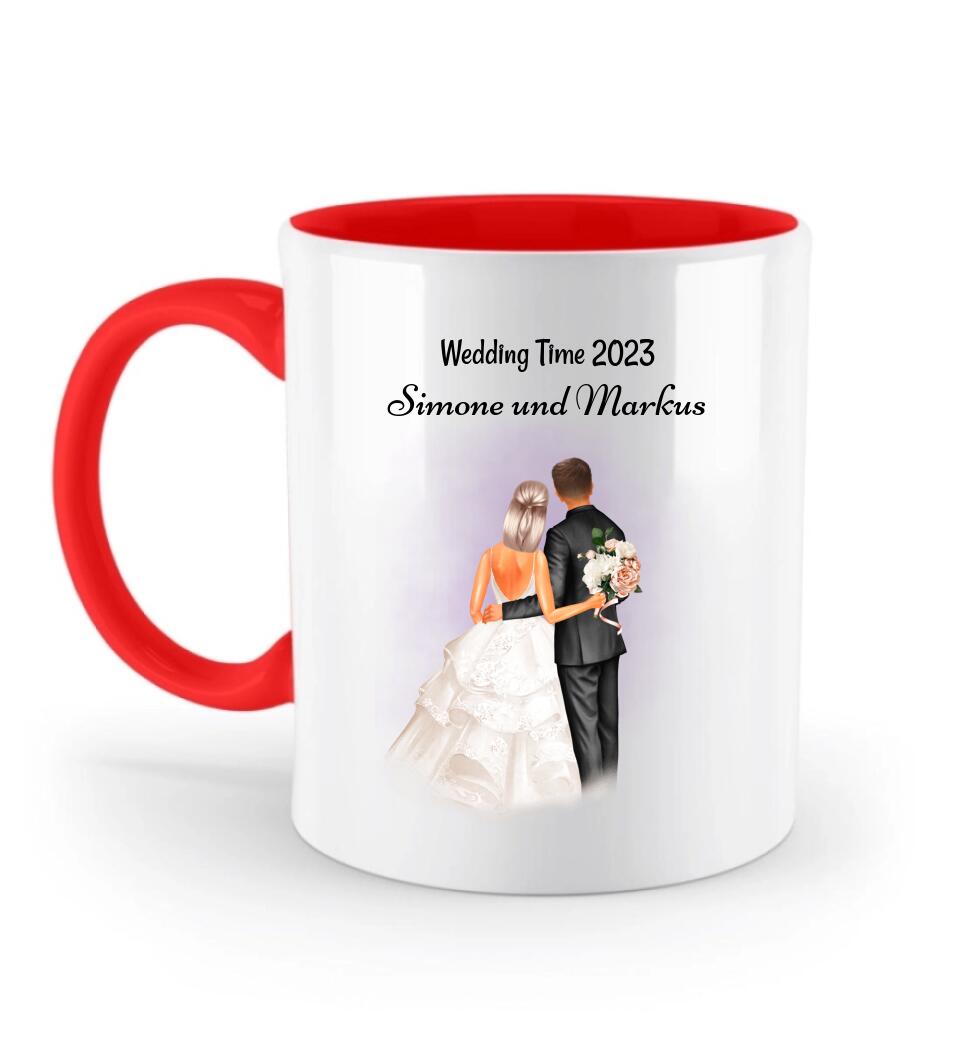 Personalisierte Tasse zweifarbig Brautpaar Geschenk - Cantty
