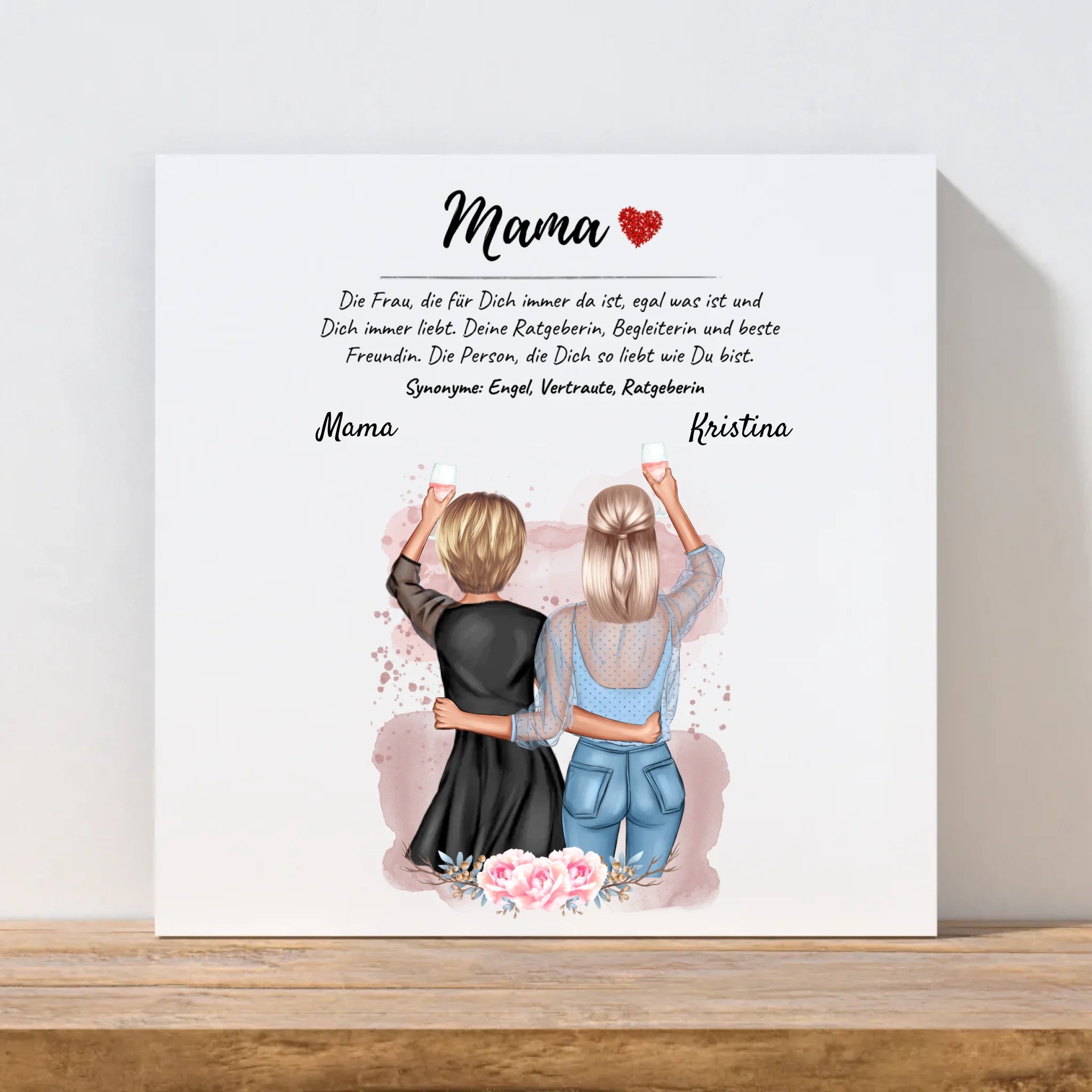 Personalisiertes Bild Geschenk Mutter Tochter Leinwand - Cantty