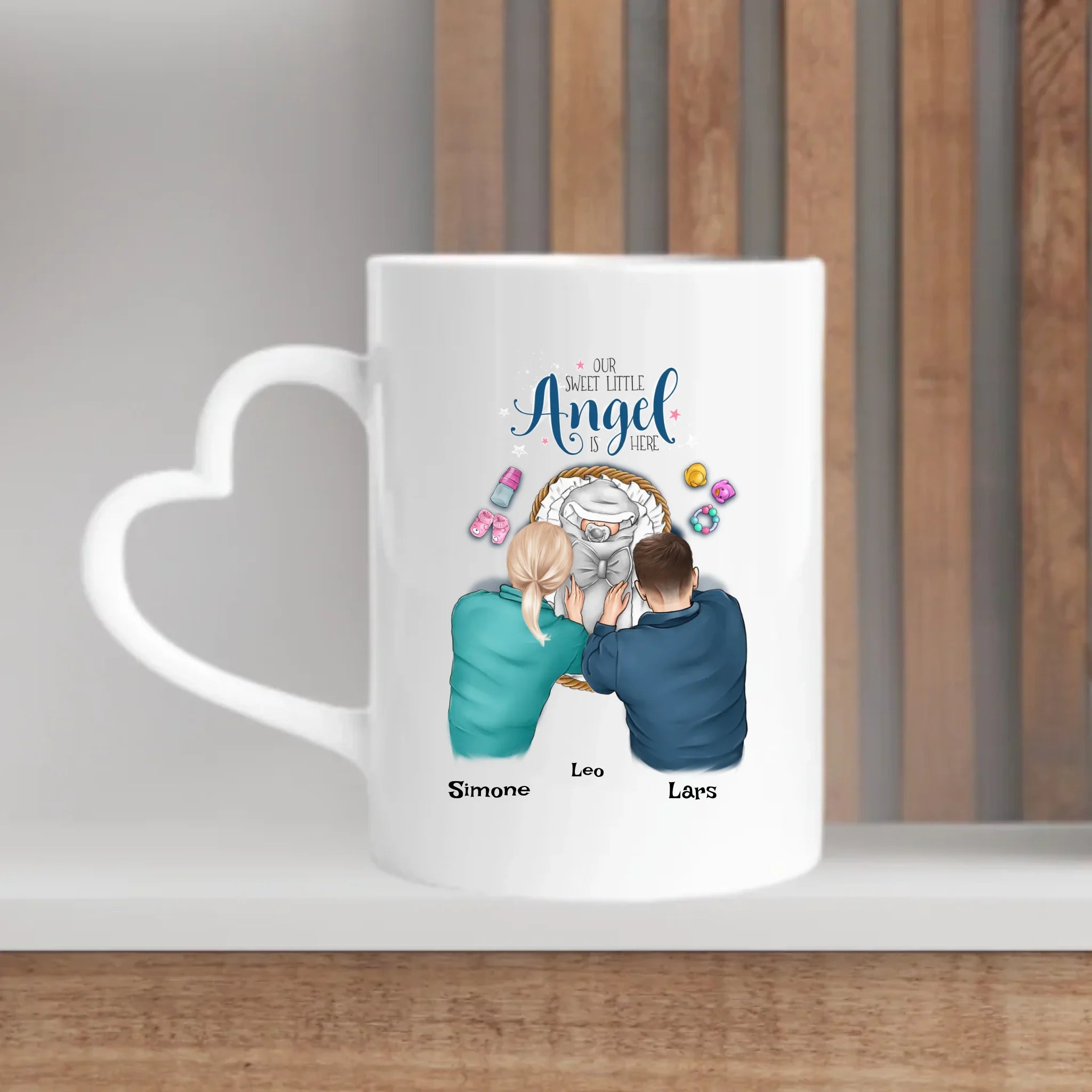 Personalisiertes Geschenk zur Geburt Junge Mädchen Baby Tasse mit Eltern - Cantty