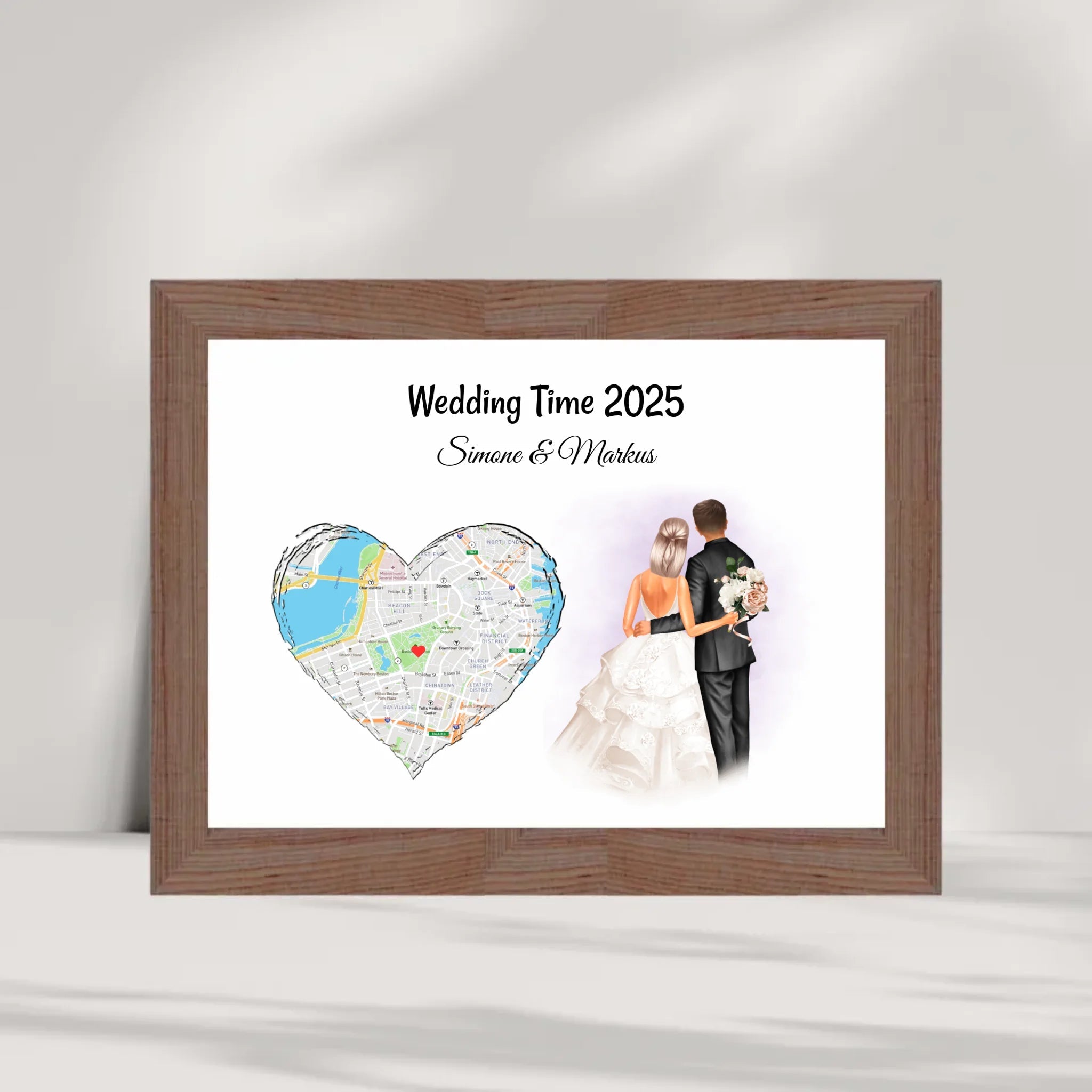 Personalisiertes Hochzeitsgeschenk Poster für Hochzeitspaar - Cantty