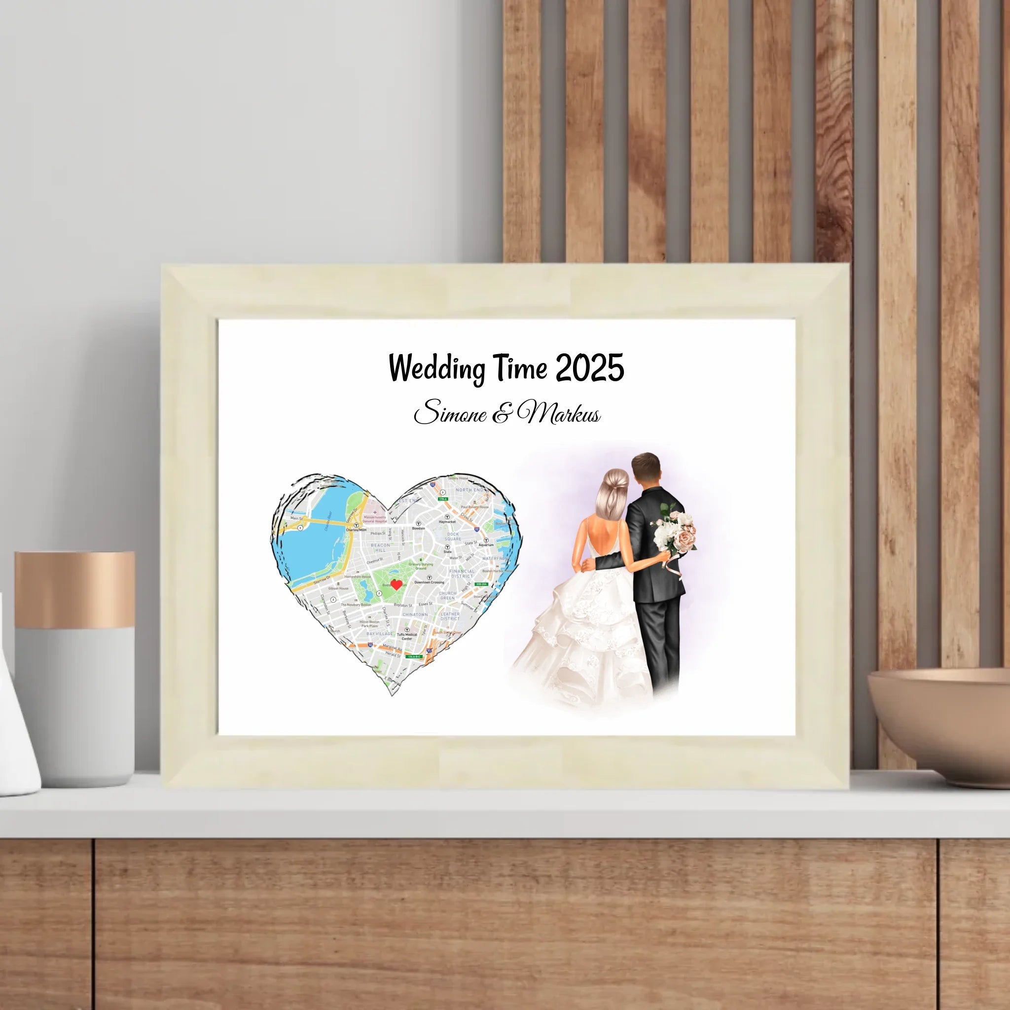 Personalisiertes Hochzeitsgeschenk Poster für Hochzeitspaar - Cantty