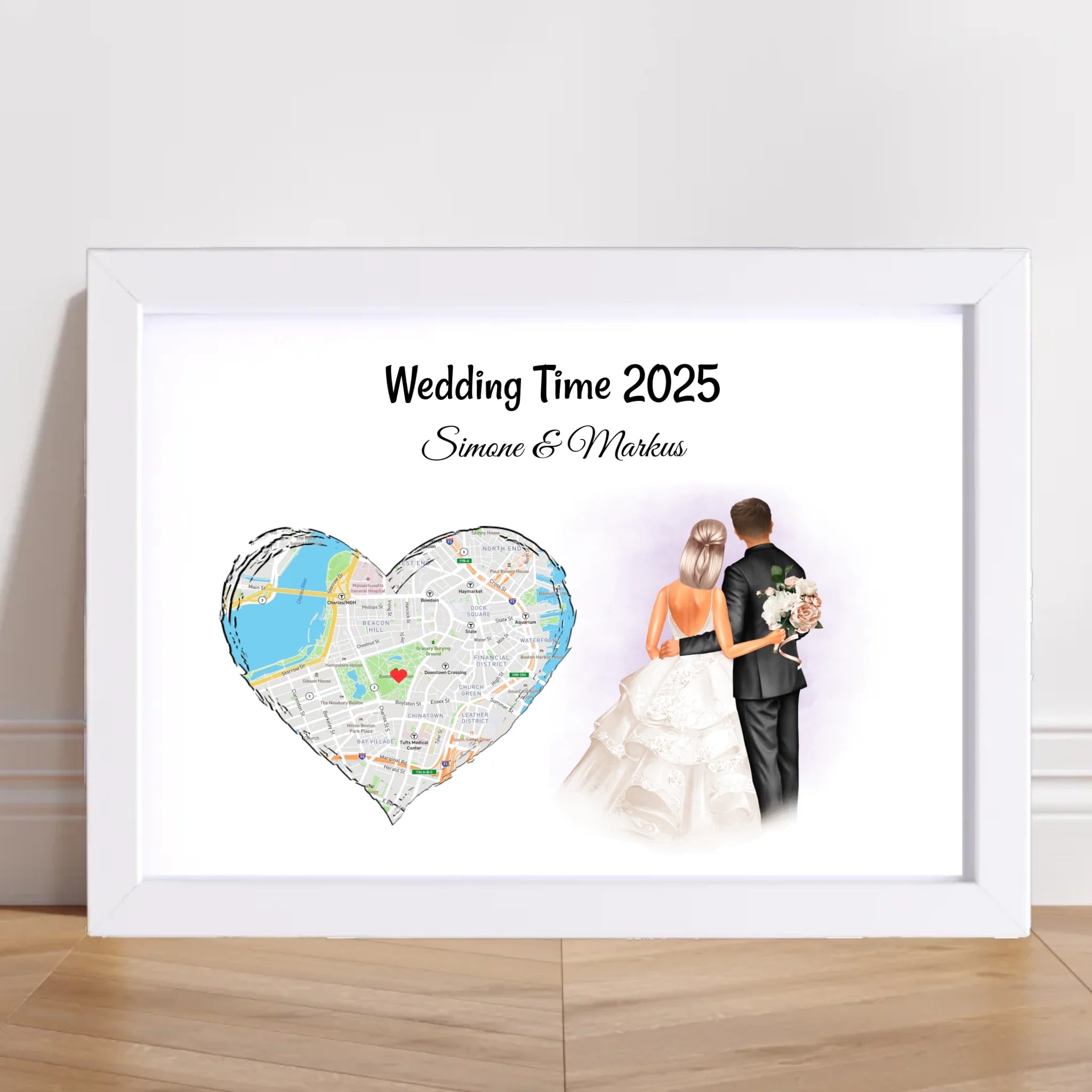 Personalisiertes Hochzeitsgeschenk Poster für Hochzeitspaar - Cantty