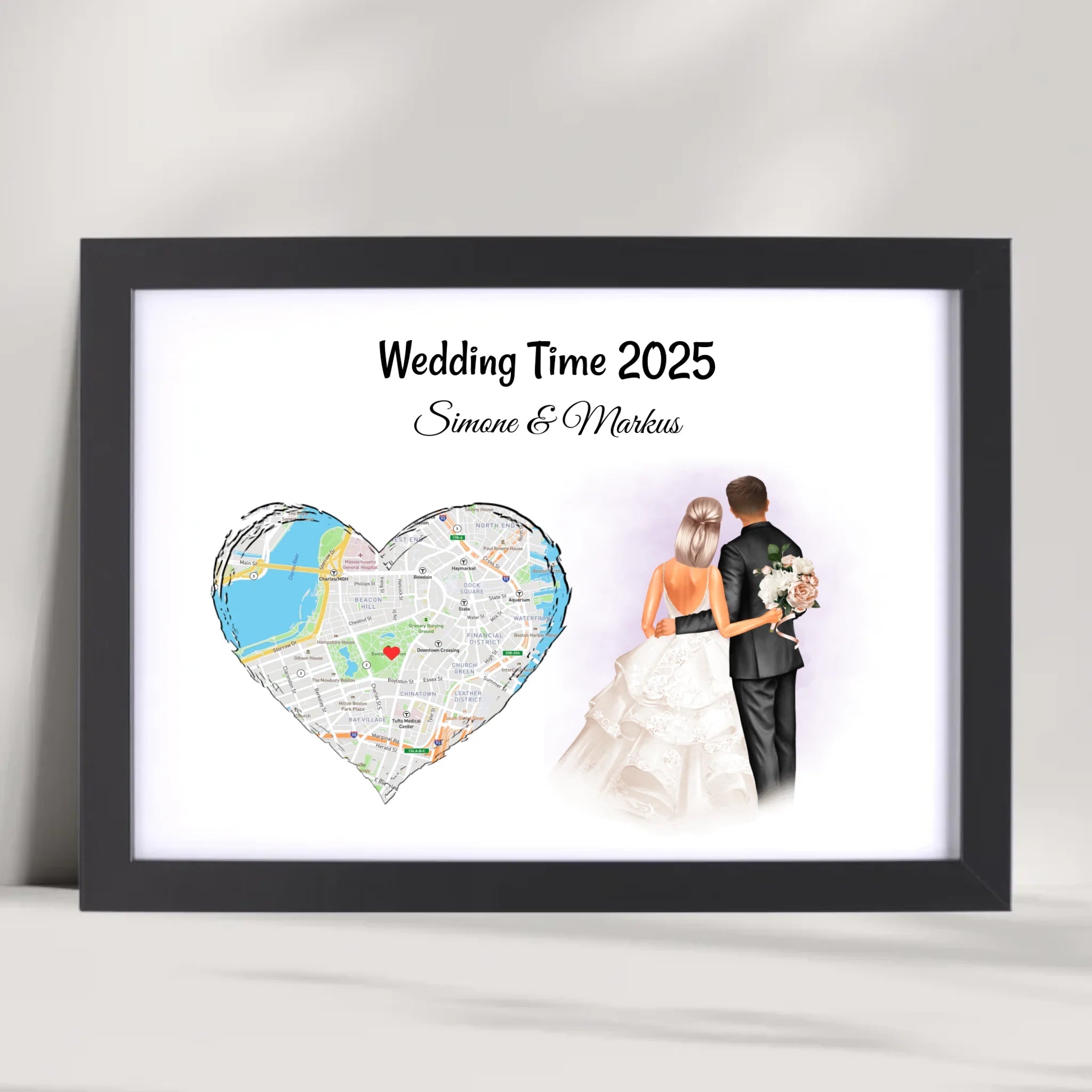 Personalisiertes Hochzeitsgeschenk Poster für Hochzeitspaar - Cantty