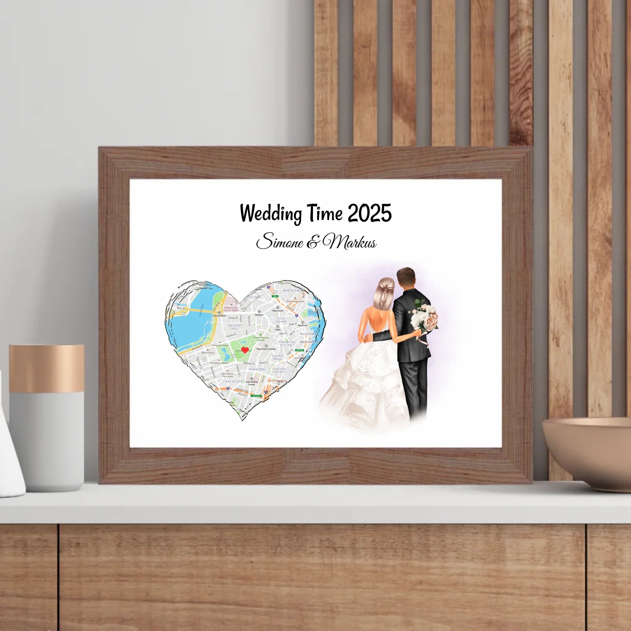 Personalisiertes Hochzeitsgeschenk Poster für Hochzeitspaar - Cantty