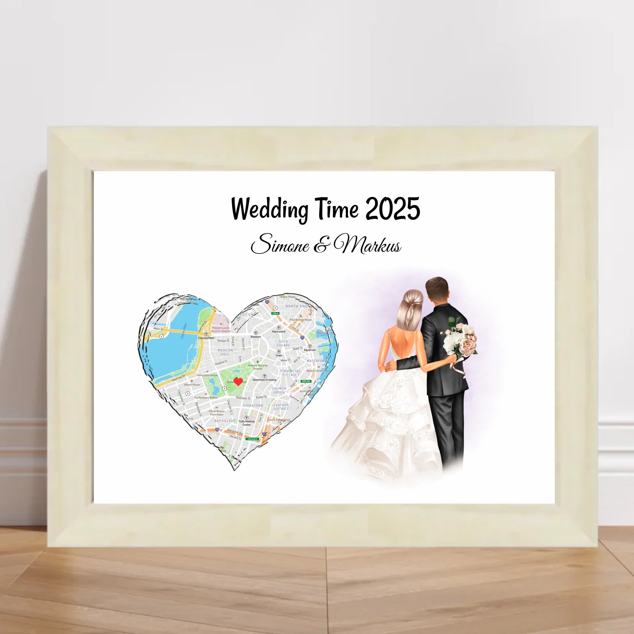 Personalisiertes Hochzeitsgeschenk Poster für Hochzeitspaar - Cantty