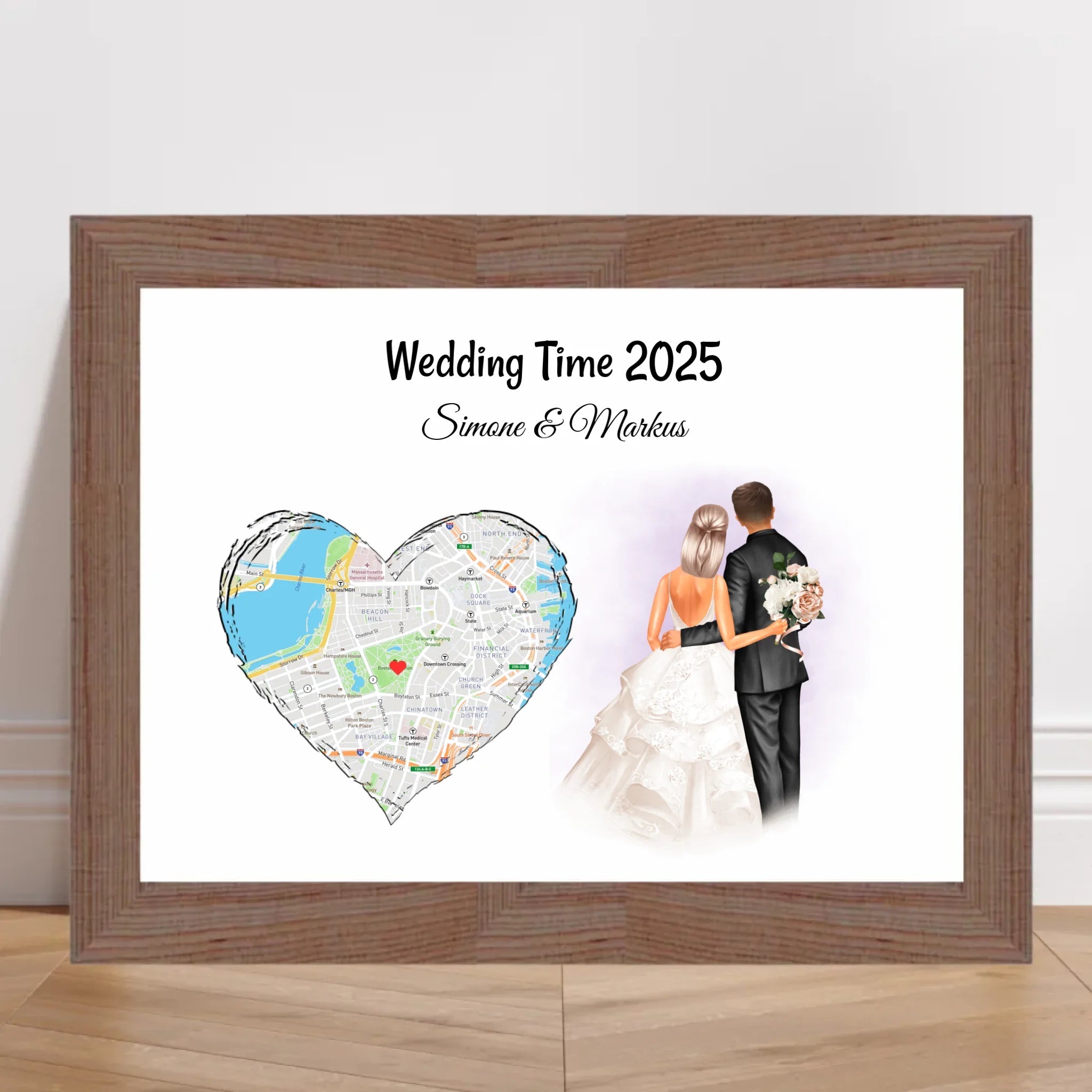 Personalisiertes Hochzeitsgeschenk Poster für Hochzeitspaar - Cantty