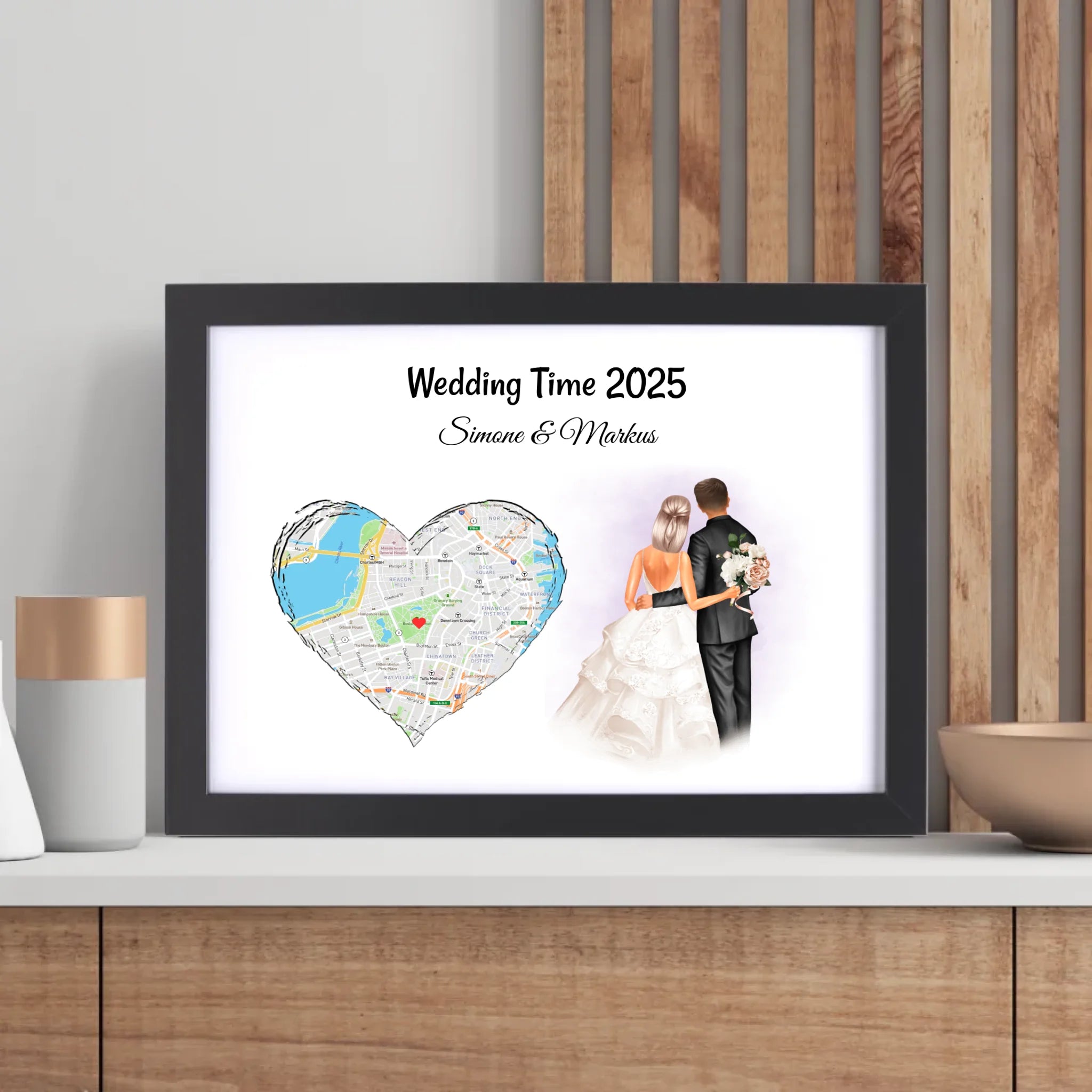 Personalisiertes Hochzeitsgeschenk Poster für Hochzeitspaar - Cantty