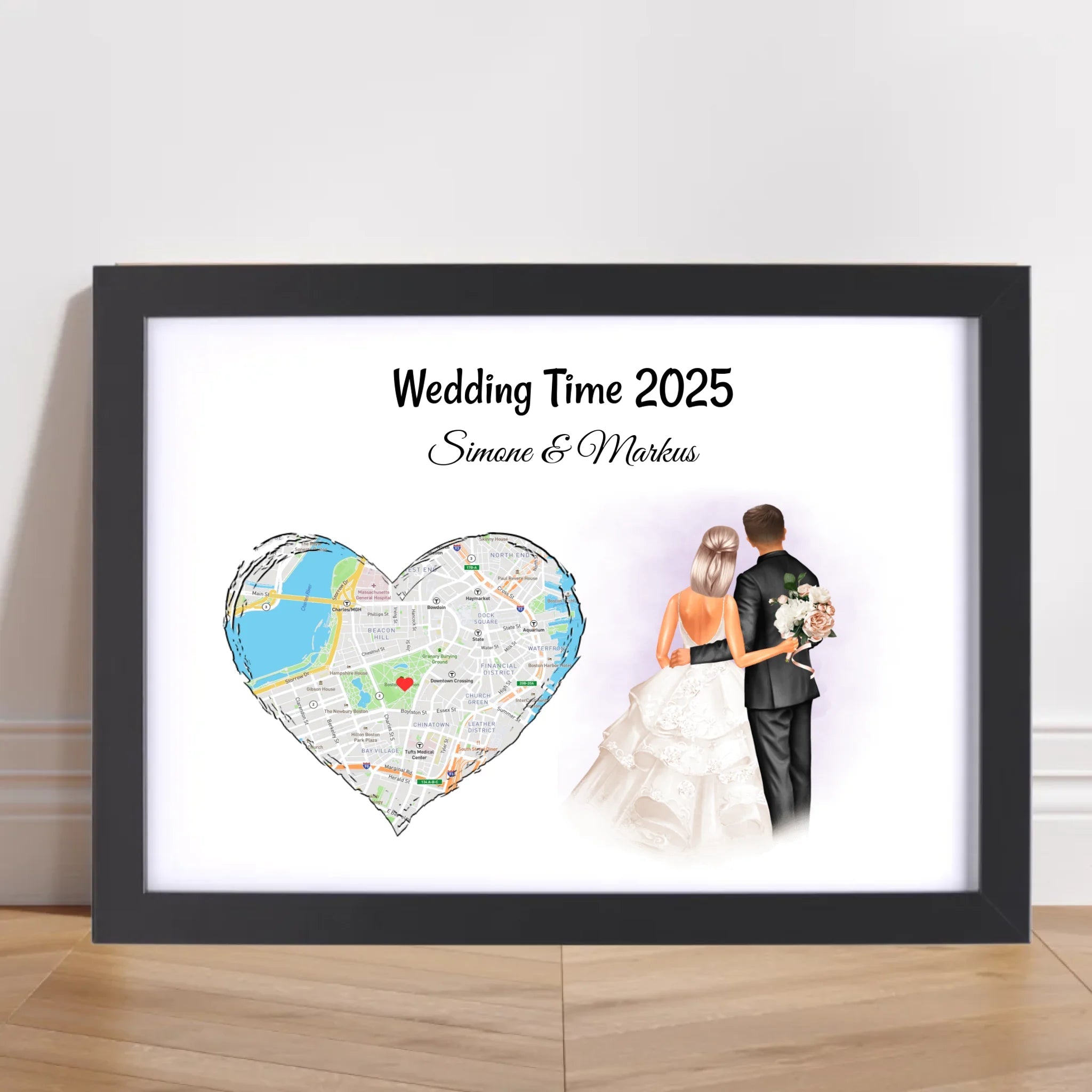 Personalisiertes Hochzeitsgeschenk Poster für Hochzeitspaar - Cantty