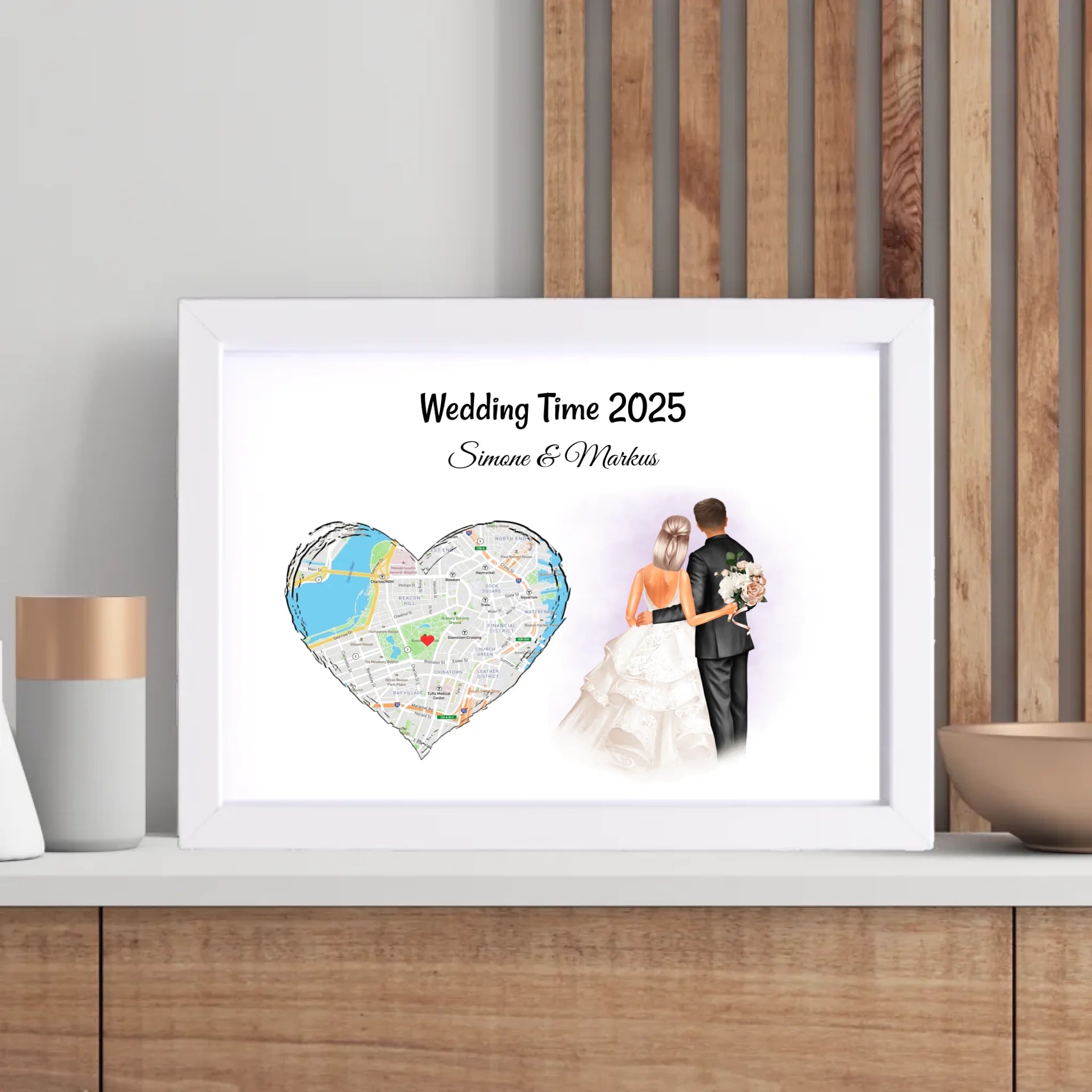 Personalisiertes Hochzeitsgeschenk Poster für Hochzeitspaar - Cantty