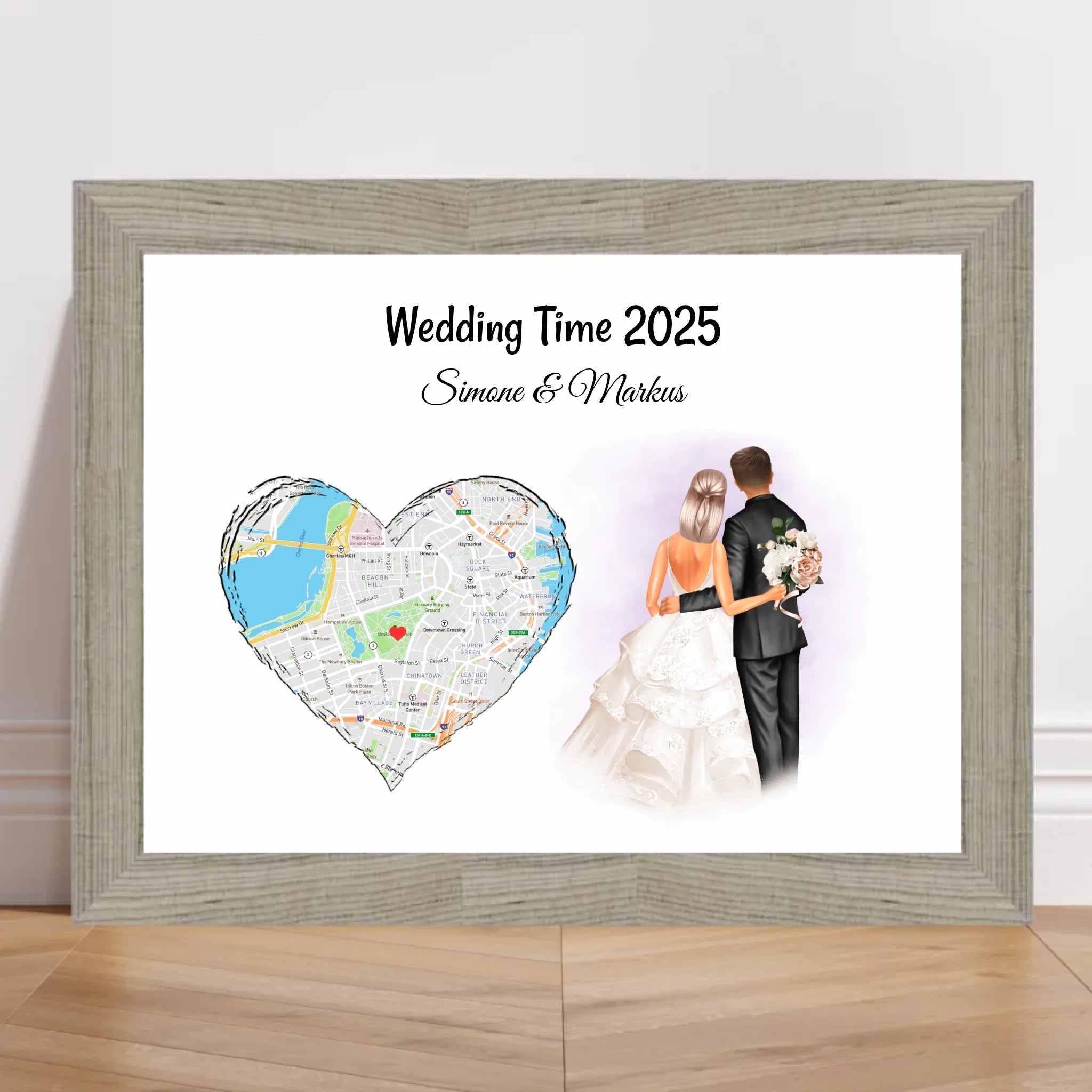 Personalisiertes Hochzeitsgeschenk Poster für Hochzeitspaar - Cantty