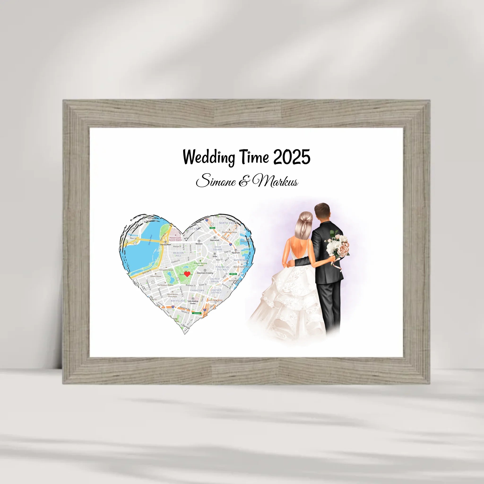 Personalisiertes Hochzeitsgeschenk Poster für Hochzeitspaar - Cantty