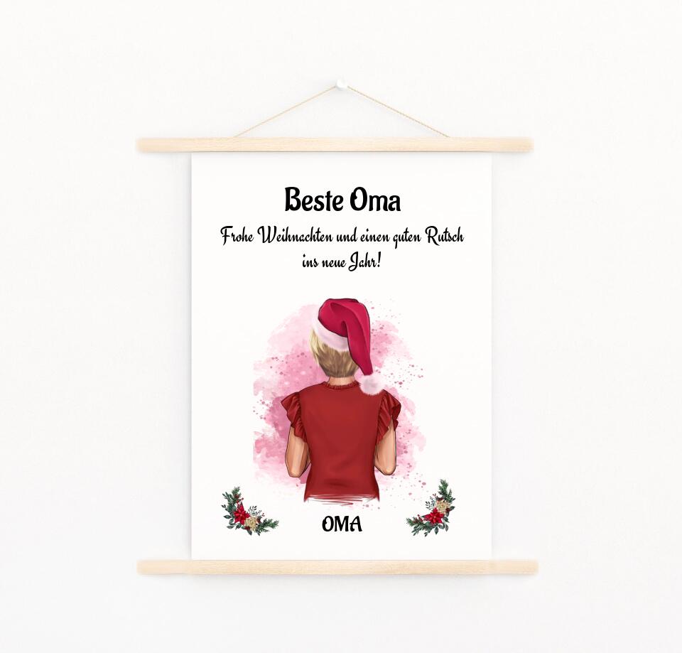 Personalisiertes Leinwand Oma Geschenk Weihnachten - Cantty