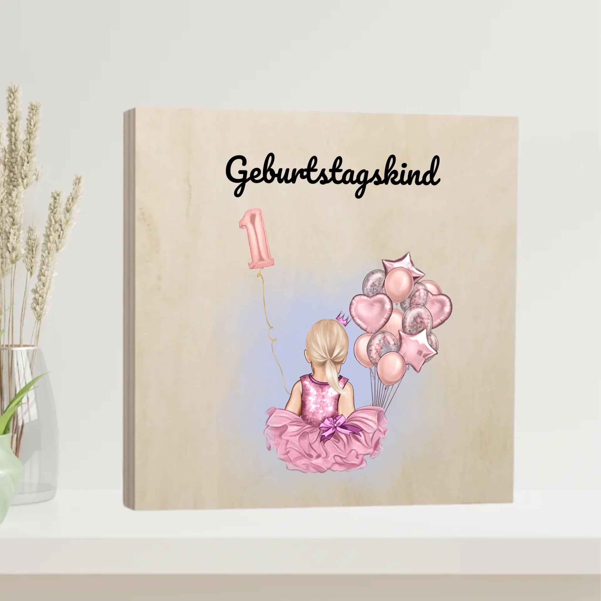 Persönliches Geschenk Mädchen zum 1. Geburtstag Holzbild - Cantty