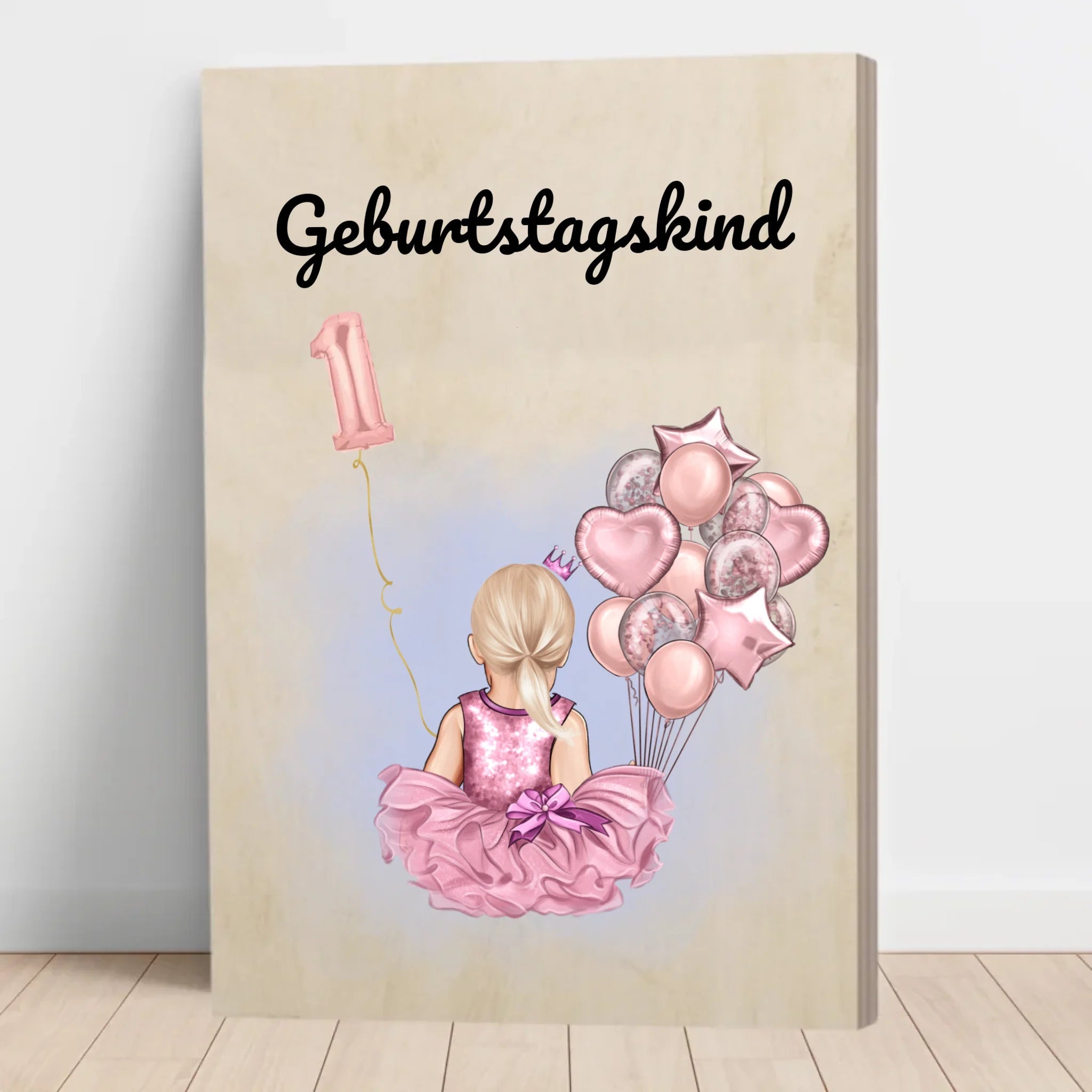 Persönliches Geschenk Mädchen zum 1. Geburtstag Holzbild - Cantty
