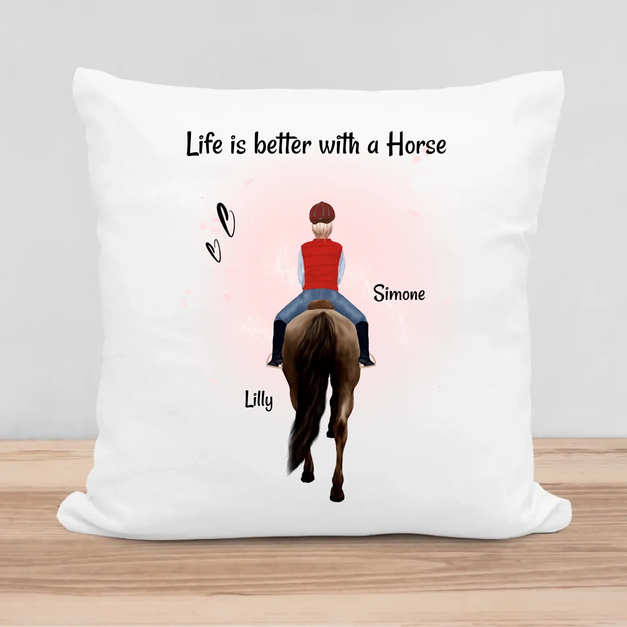 PFERDEMÄDCHEN Geschenk Kissen personalisierbar - Cantty
