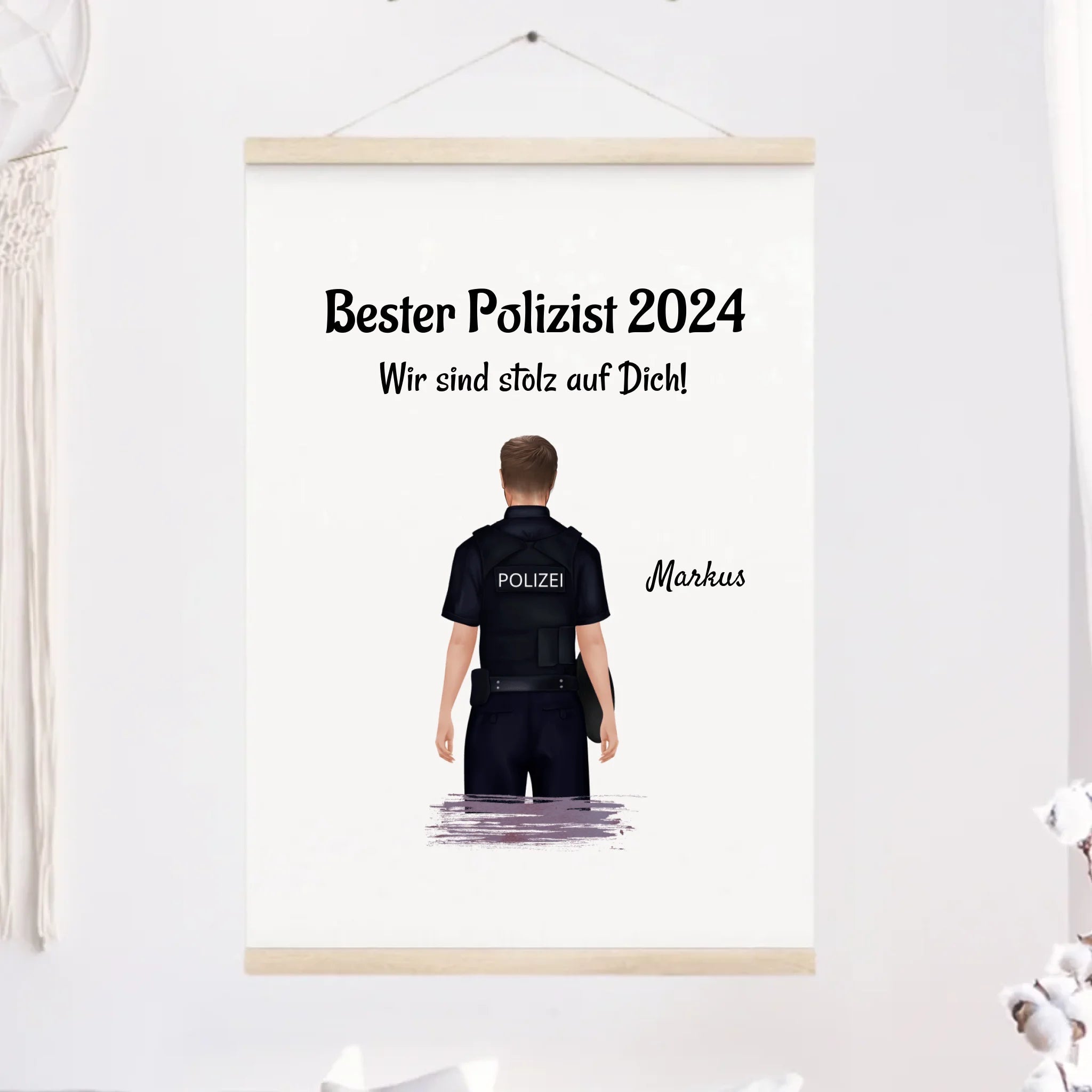 Polizei Geschenk Leinwand zum Abschluss & Ruhestand - Cantty