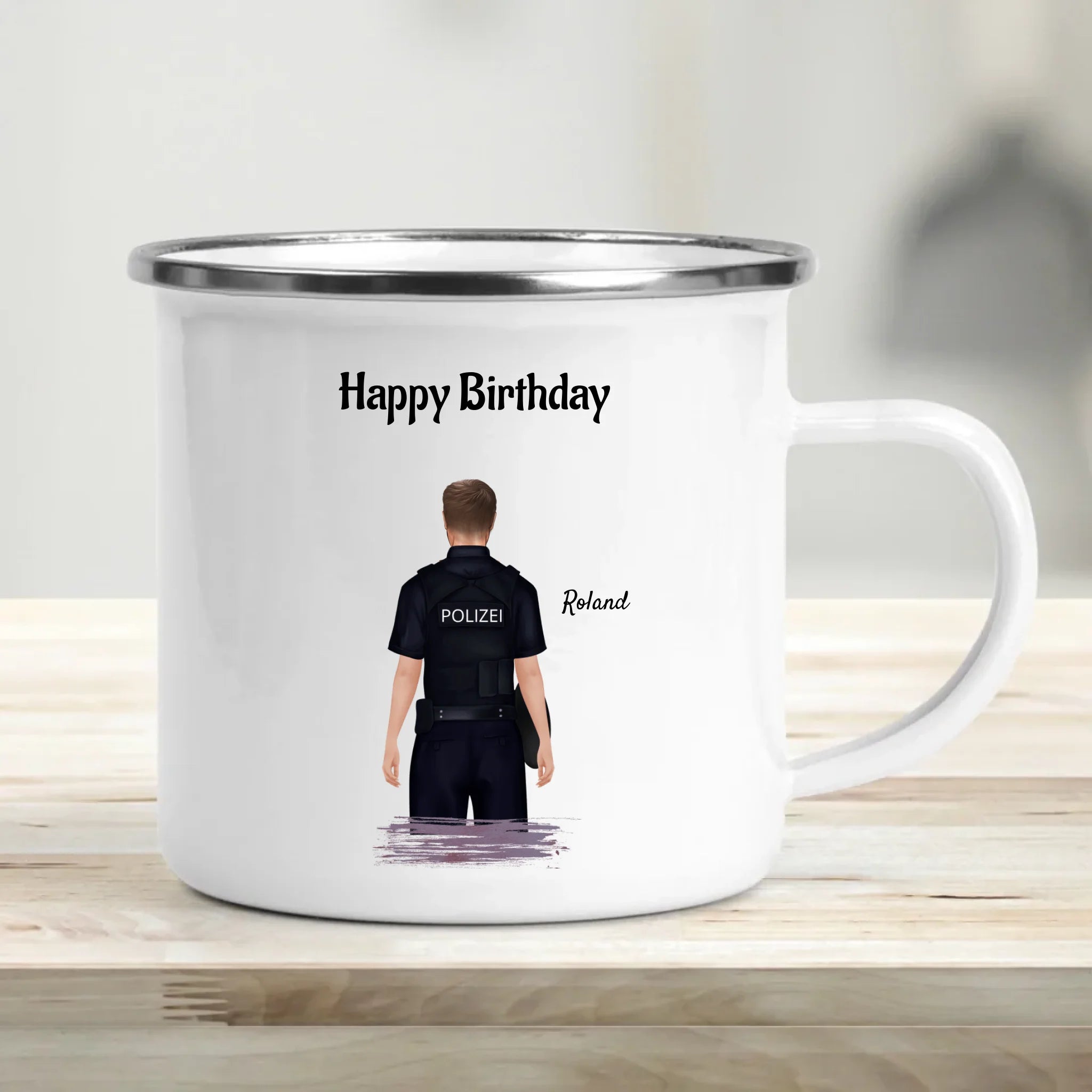 Polizei Mann Tasse Geschenk personalisiert - Cantty