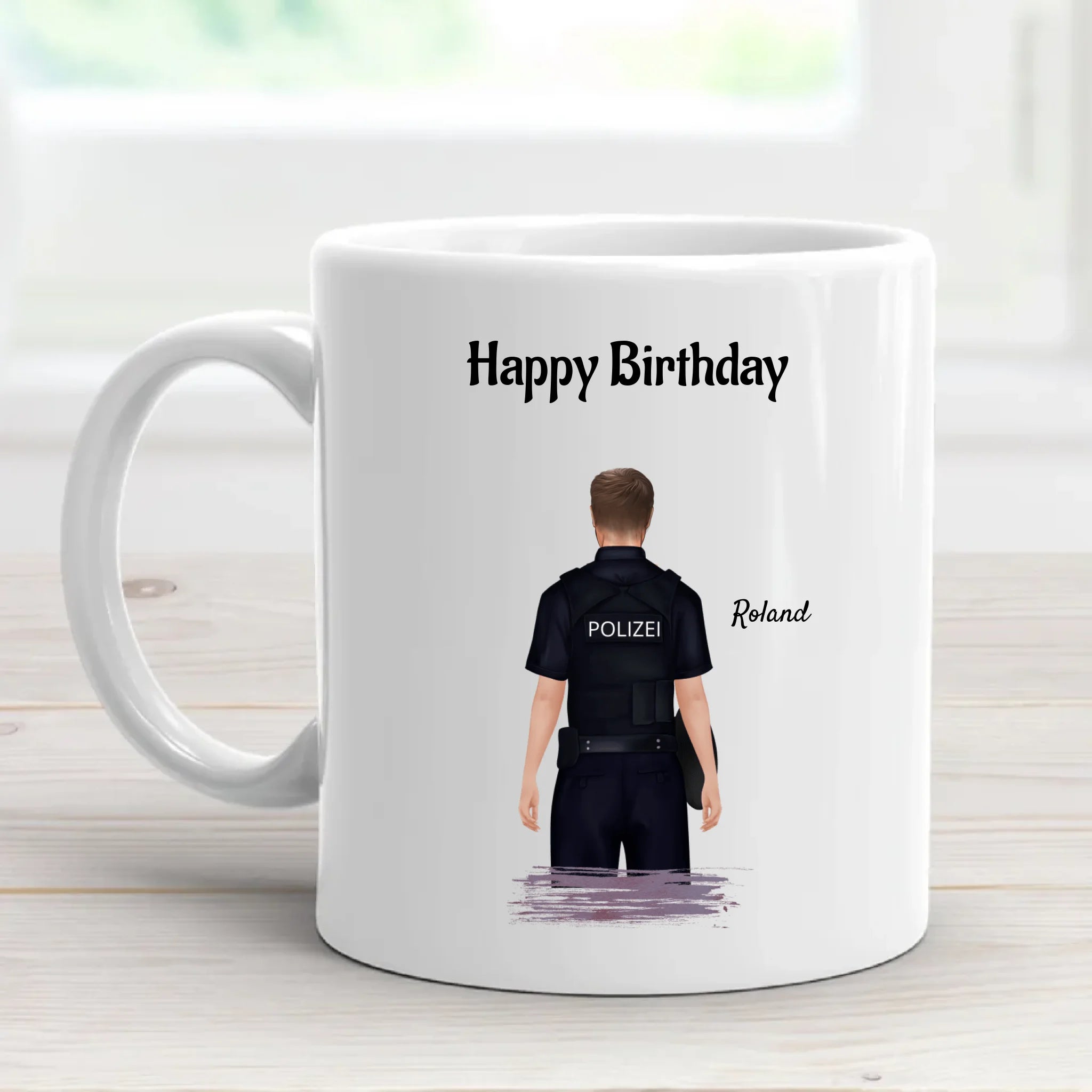 Polizei Mann Tasse Geschenk personalisiert - Cantty