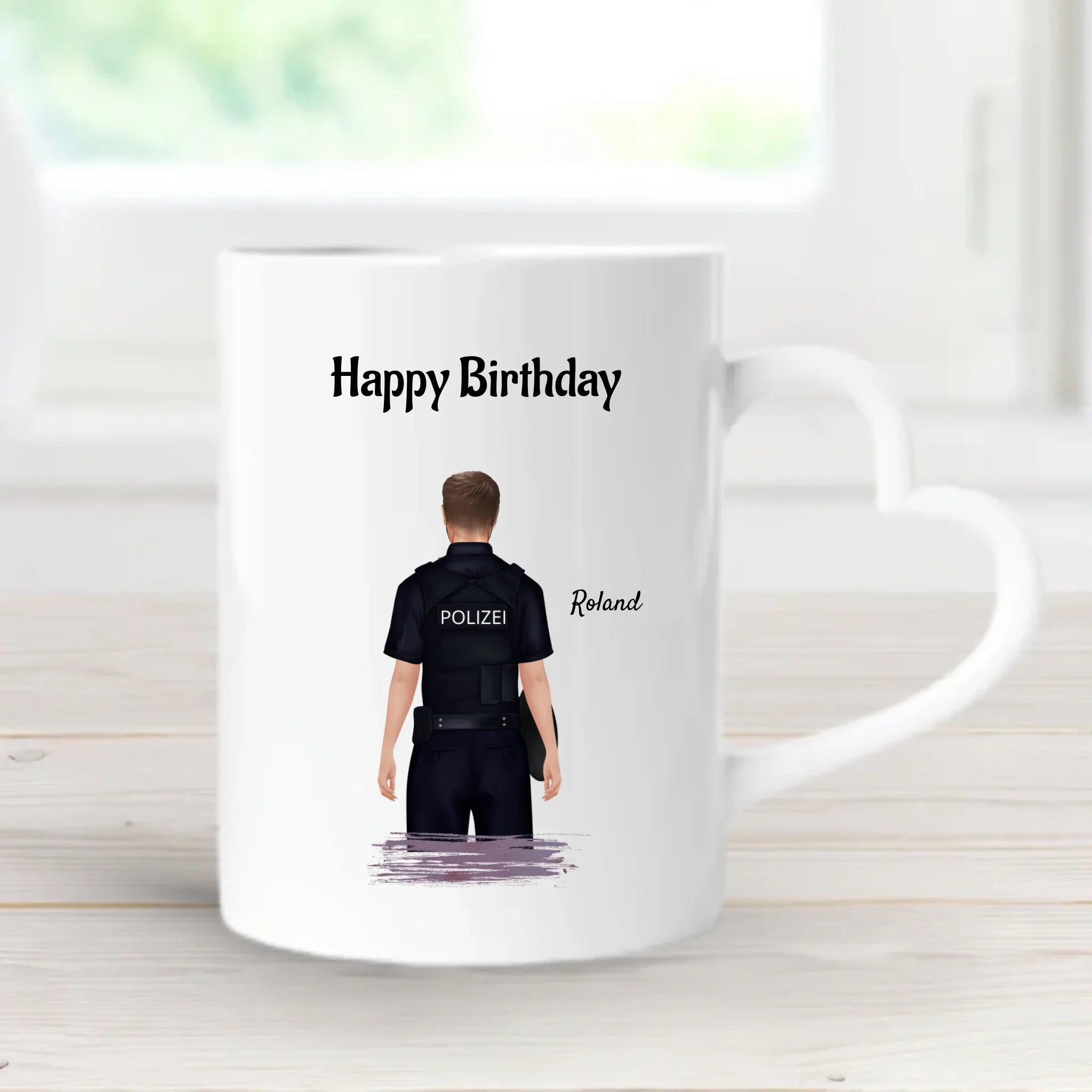 Polizei Tasse Mann Geschenk personalisiert mit Name Spruch - Cantty