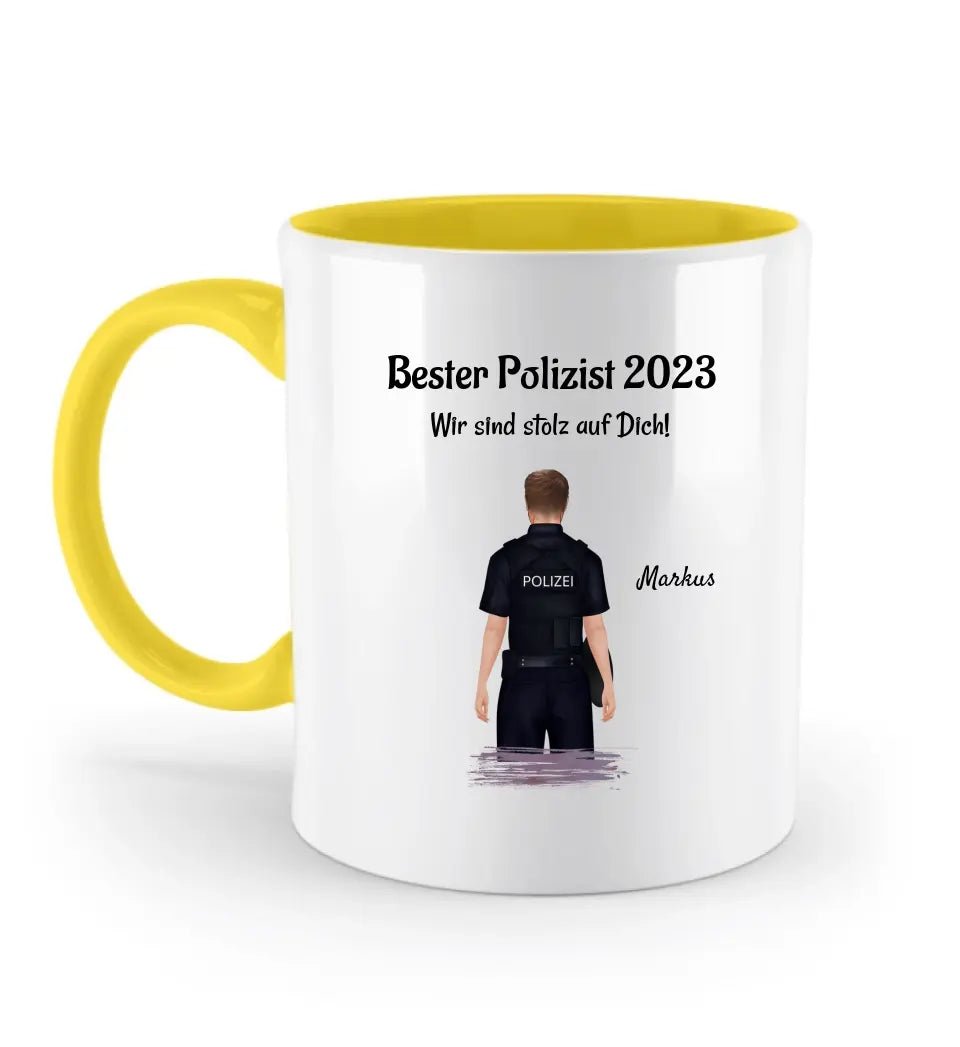 Polizist Mann Ausbildung bestanden Geschenk Tasse personalisiert - Cantty