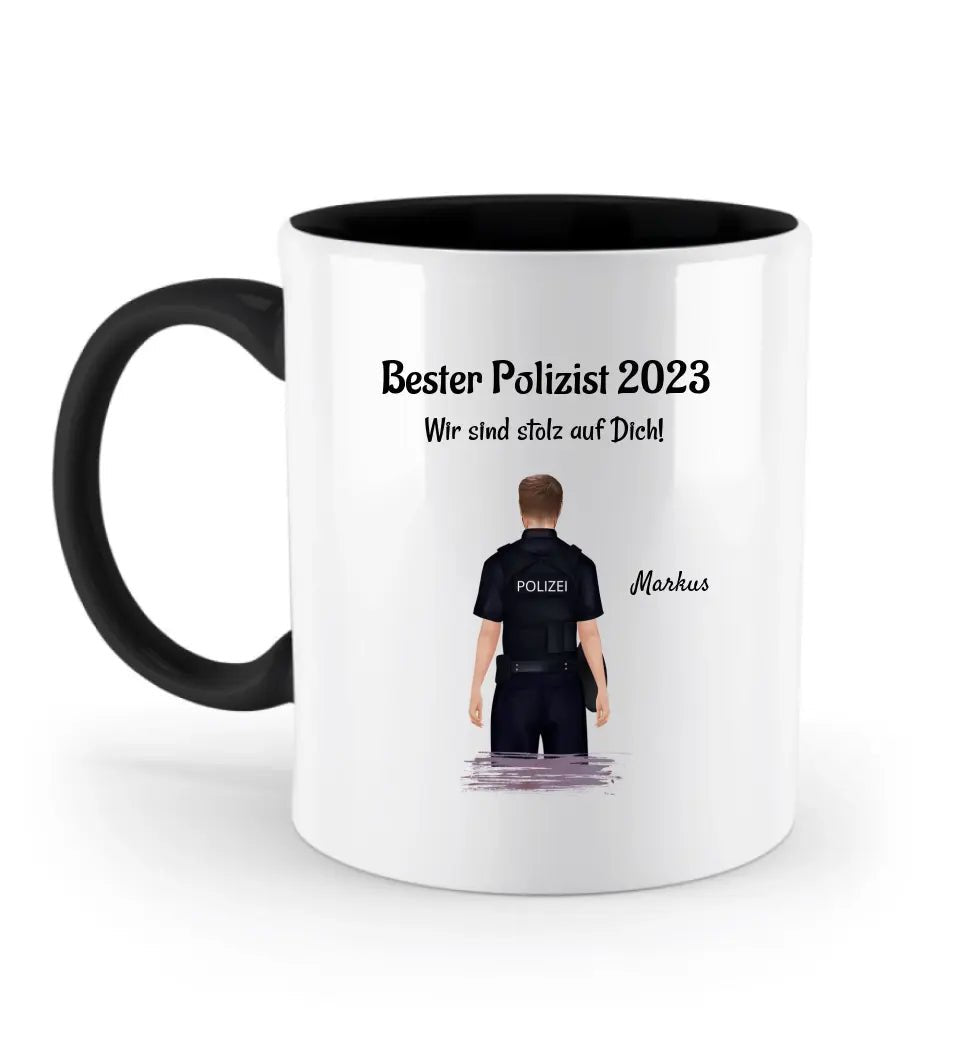Polizist Mann Ausbildung bestanden Geschenk Tasse personalisiert - Cantty