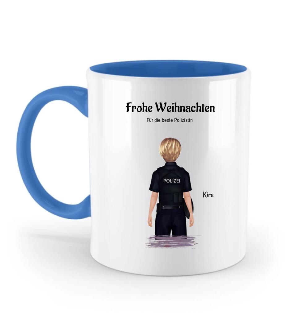 Polizistin Geschenk Tasse zu Weihnachten personalisieren - Cantty