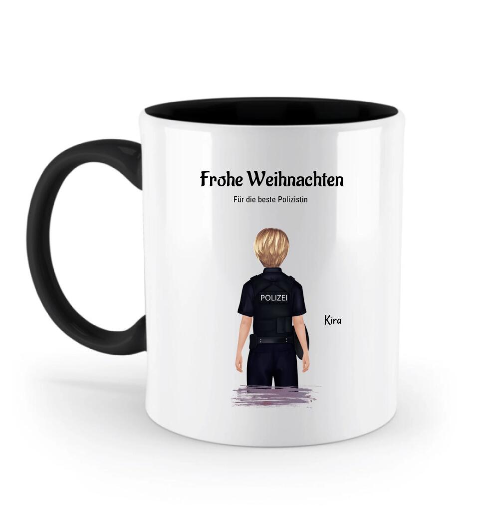 Polizistin Geschenk Tasse zu Weihnachten personalisieren - Cantty