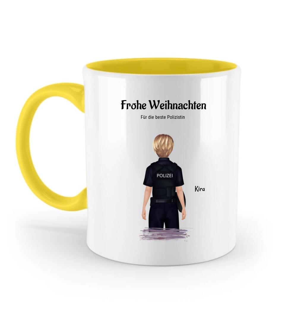 Polizistin Geschenk Tasse zu Weihnachten personalisieren - Cantty