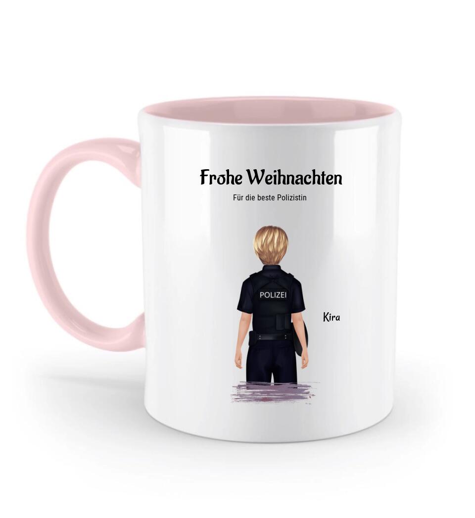 Polizistin Geschenk Tasse zu Weihnachten personalisieren - Cantty
