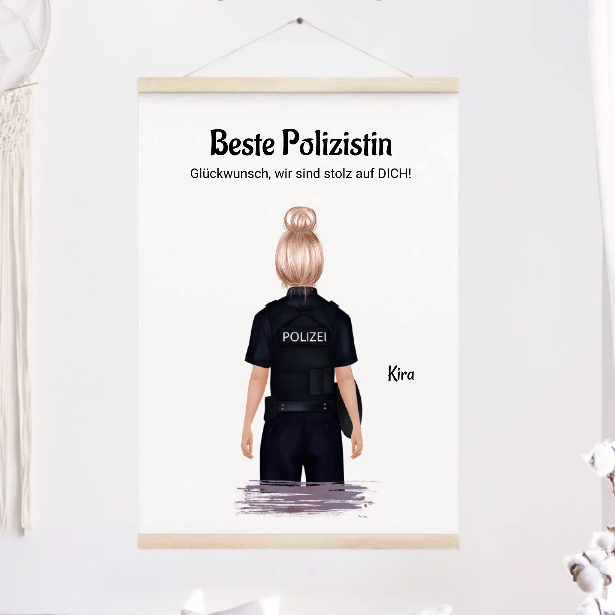 Polizistin Geschenkidee Leinwand personalisiert - Cantty
