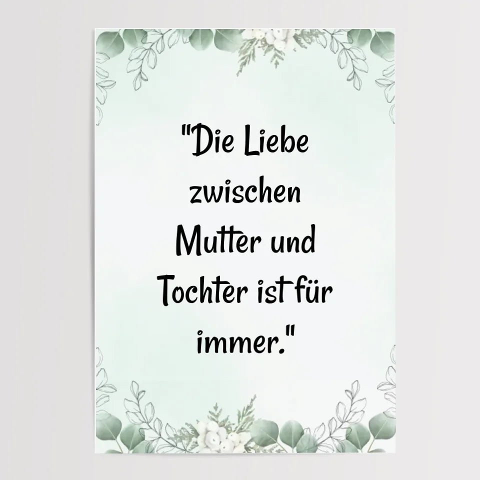 Poster Geschenk für Mutter Tochter mit Spruch personalisiert - Cantty