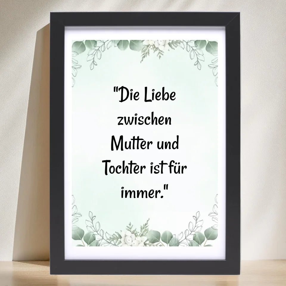 Poster Geschenk für Mutter Tochter mit Spruch personalisiert - Cantty