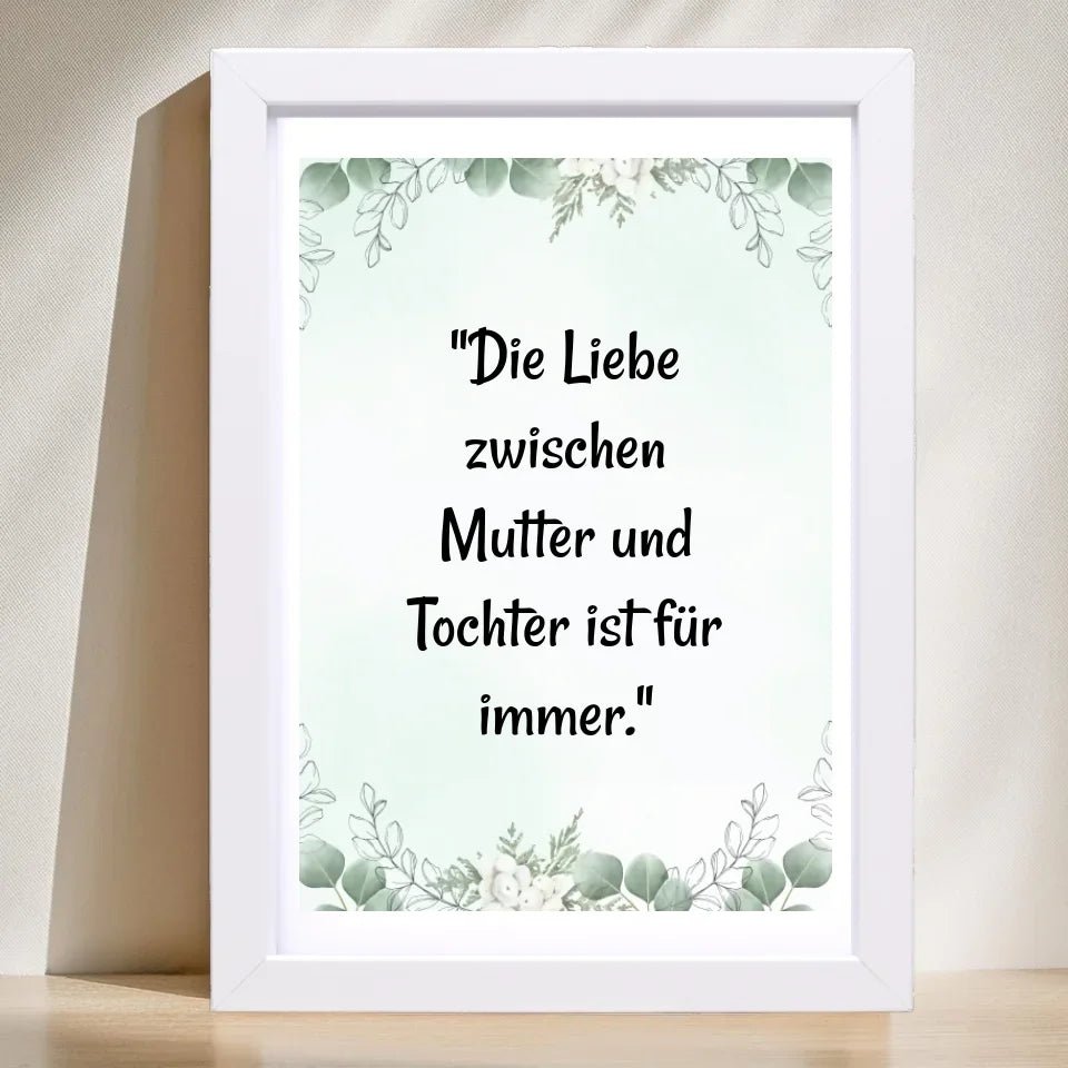 Poster Geschenk für Mutter Tochter mit Spruch personalisiert - Cantty