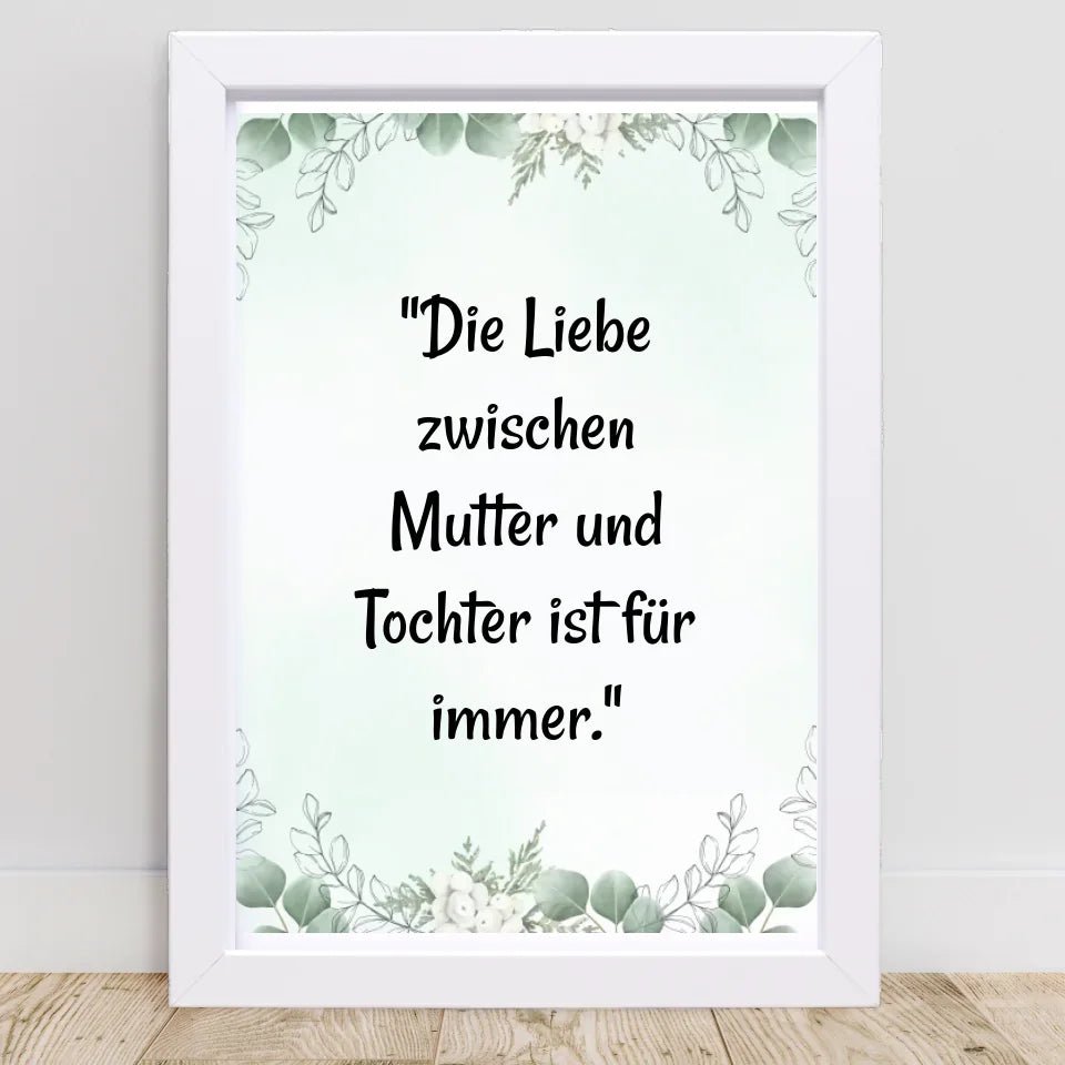 Poster Geschenk für Mutter Tochter mit Spruch personalisiert - Cantty