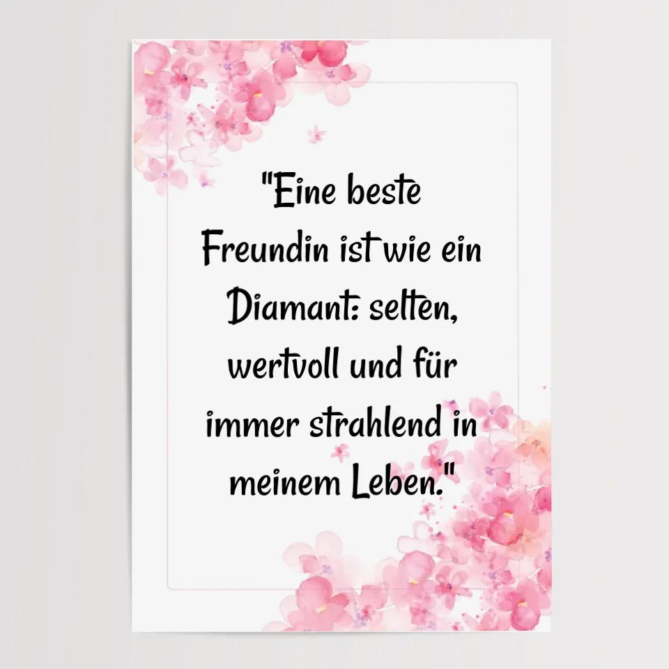 Poster mit Spruch für beste Freundin personalisiert - Cantty