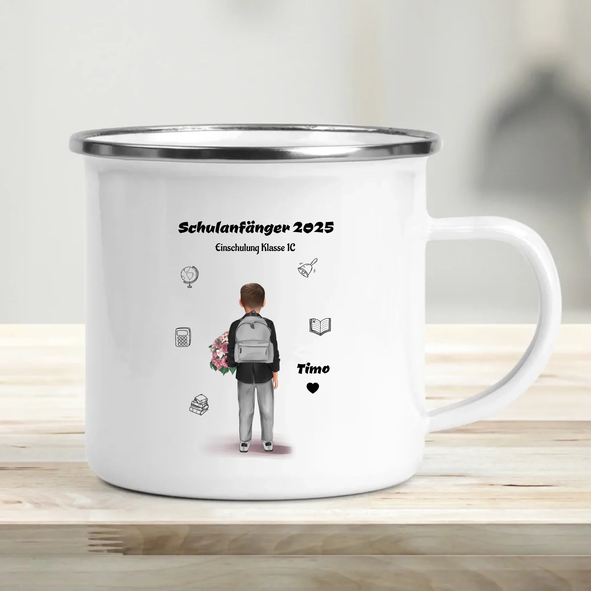Schulanfang Tasse personalisiert für kleinen Jungen - Cantty